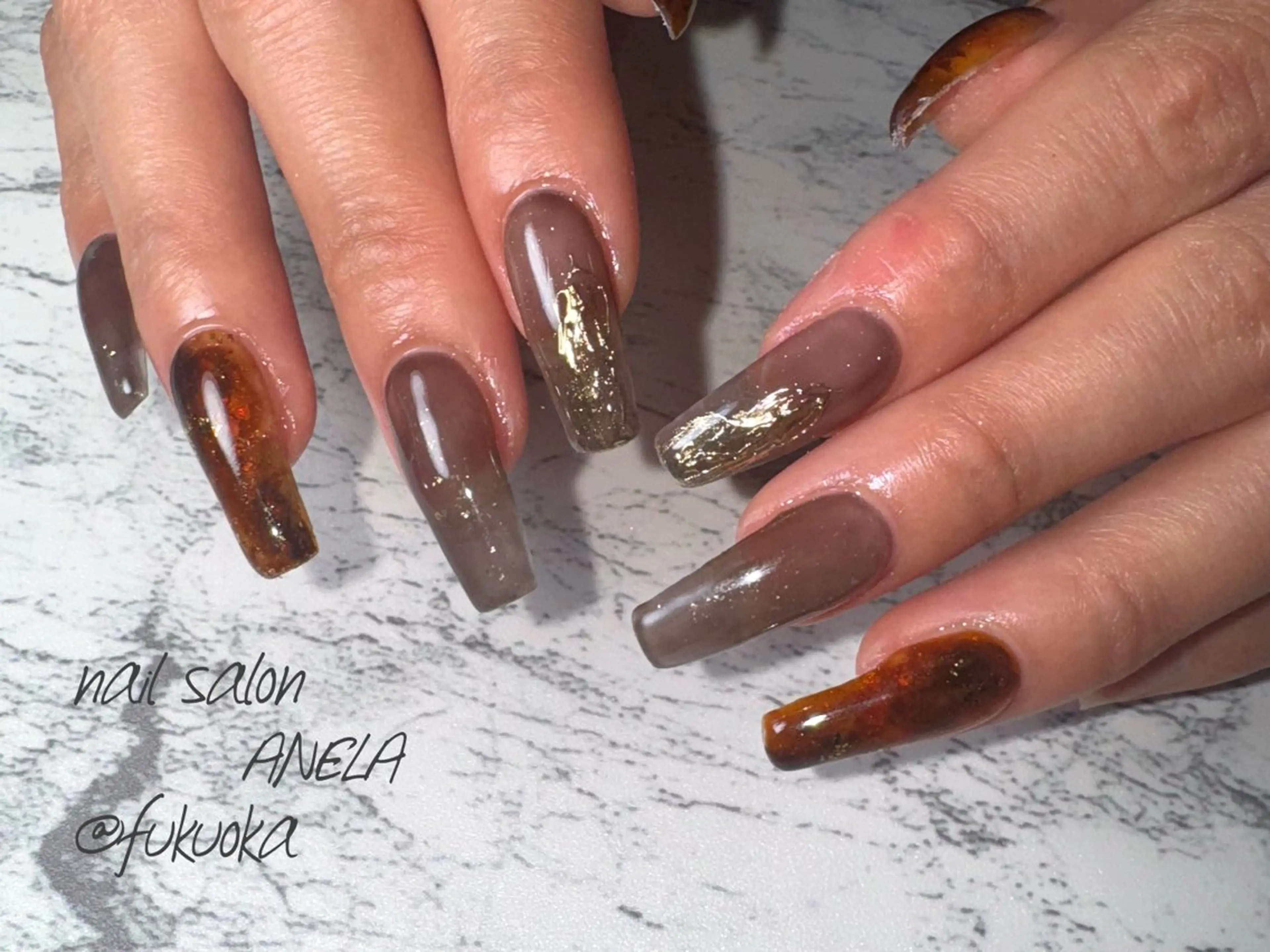 ネイル べっ甲ネイル ハンドネイル nail salon ANELA所属・nail salon ANELA mayaのネイルデザイン