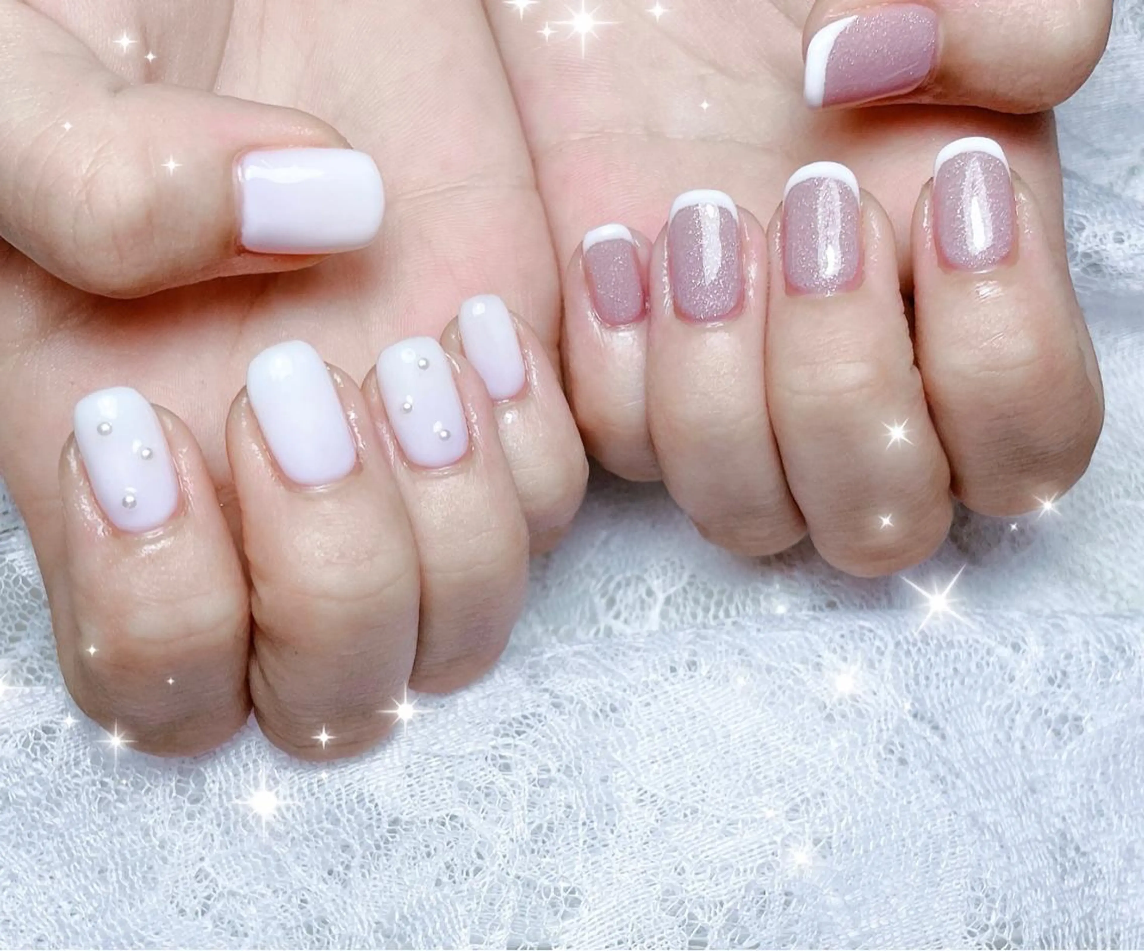 ネイル フレンチネイル ワンカラーネイル ハンドネイル FLARE NAIL フレアネイルのネイルデザイン