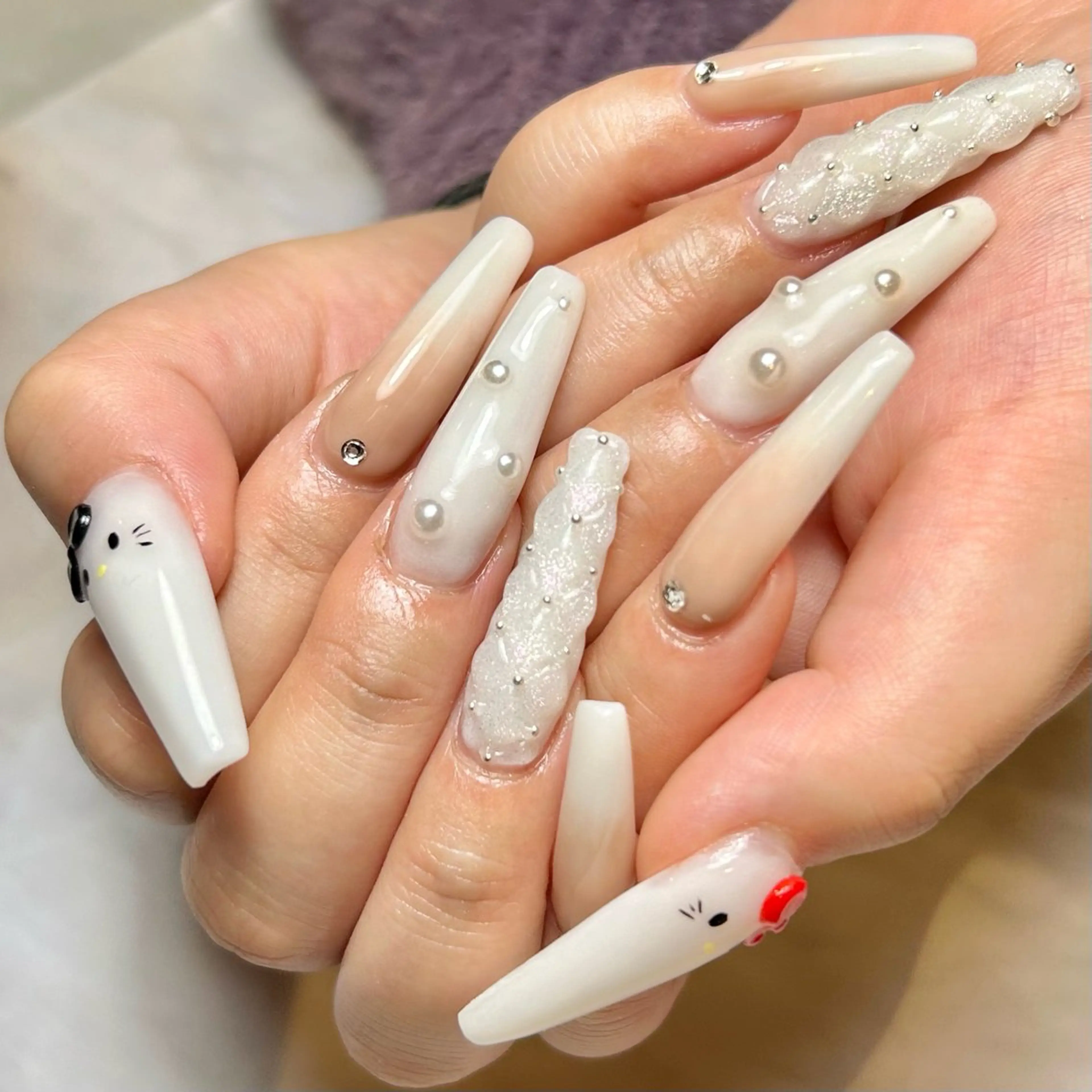 ネイル ロングネイル 持ち込み ハンドネイル Reflection marikoのネイルデザイン