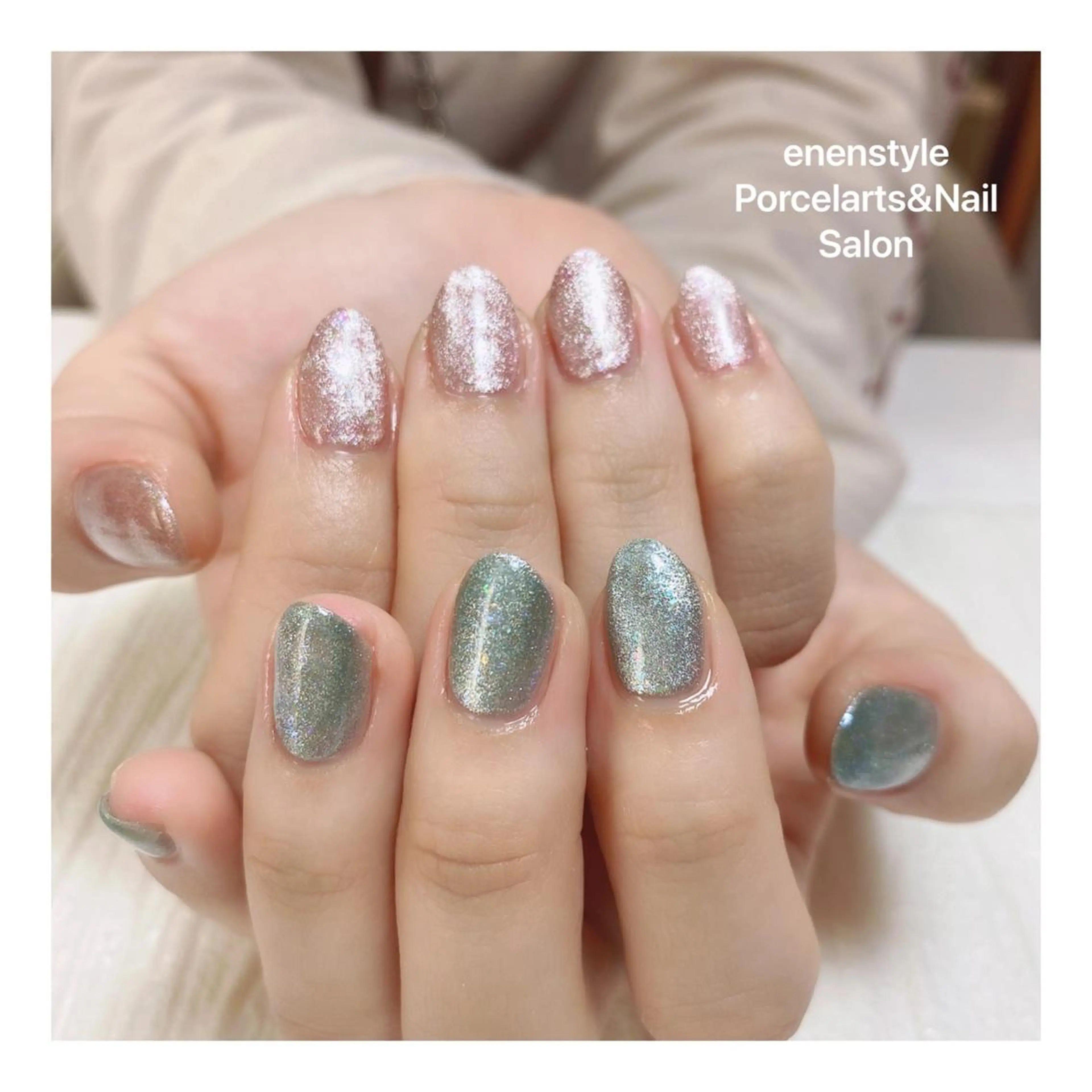 ミディアム ネイル ハンドネイル 👑enen style👑のネイルデザイン