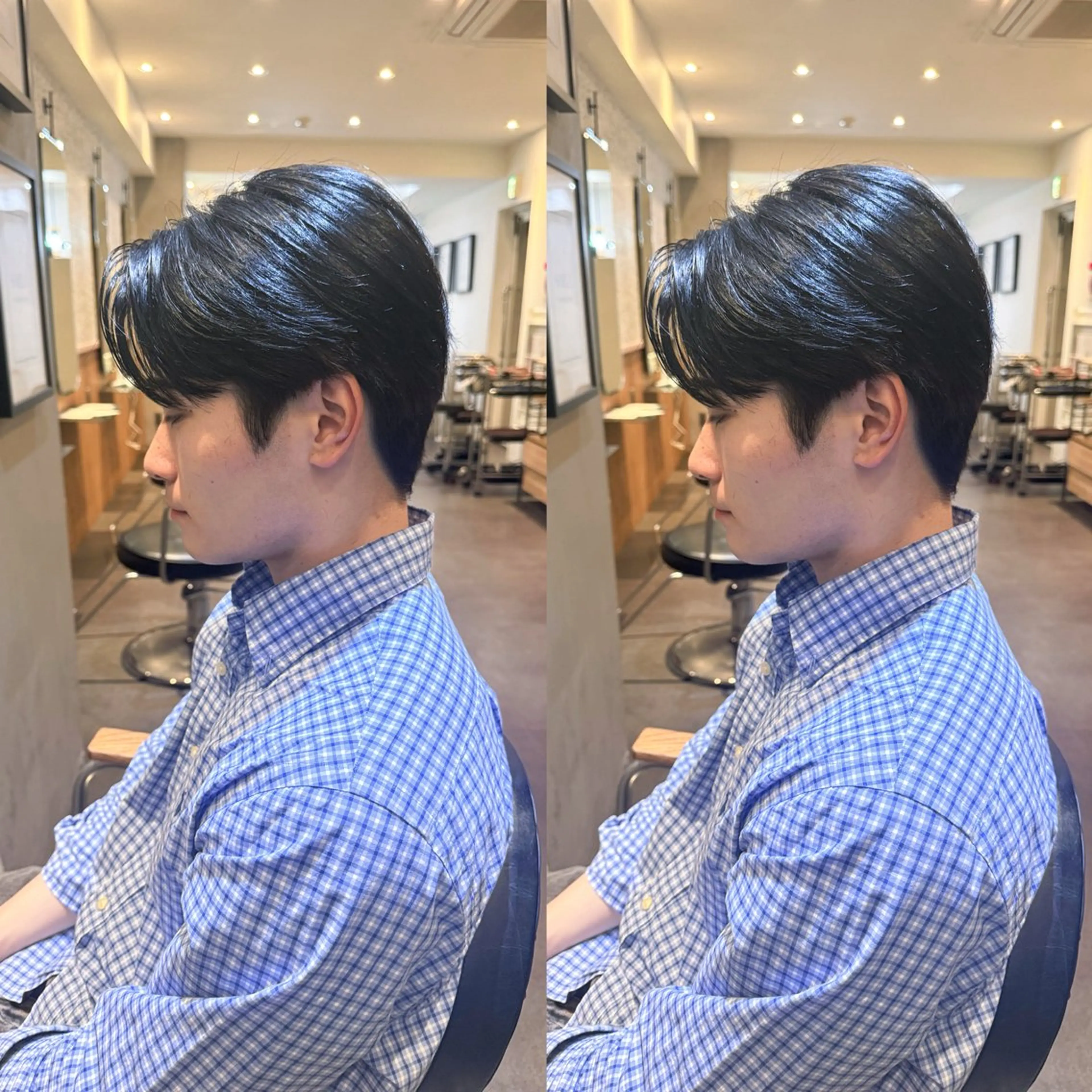 メンズ センターパート メンズ韓国風 カット 🌟メンズ🌟シ ョート🌟クルミのヘアスタイル