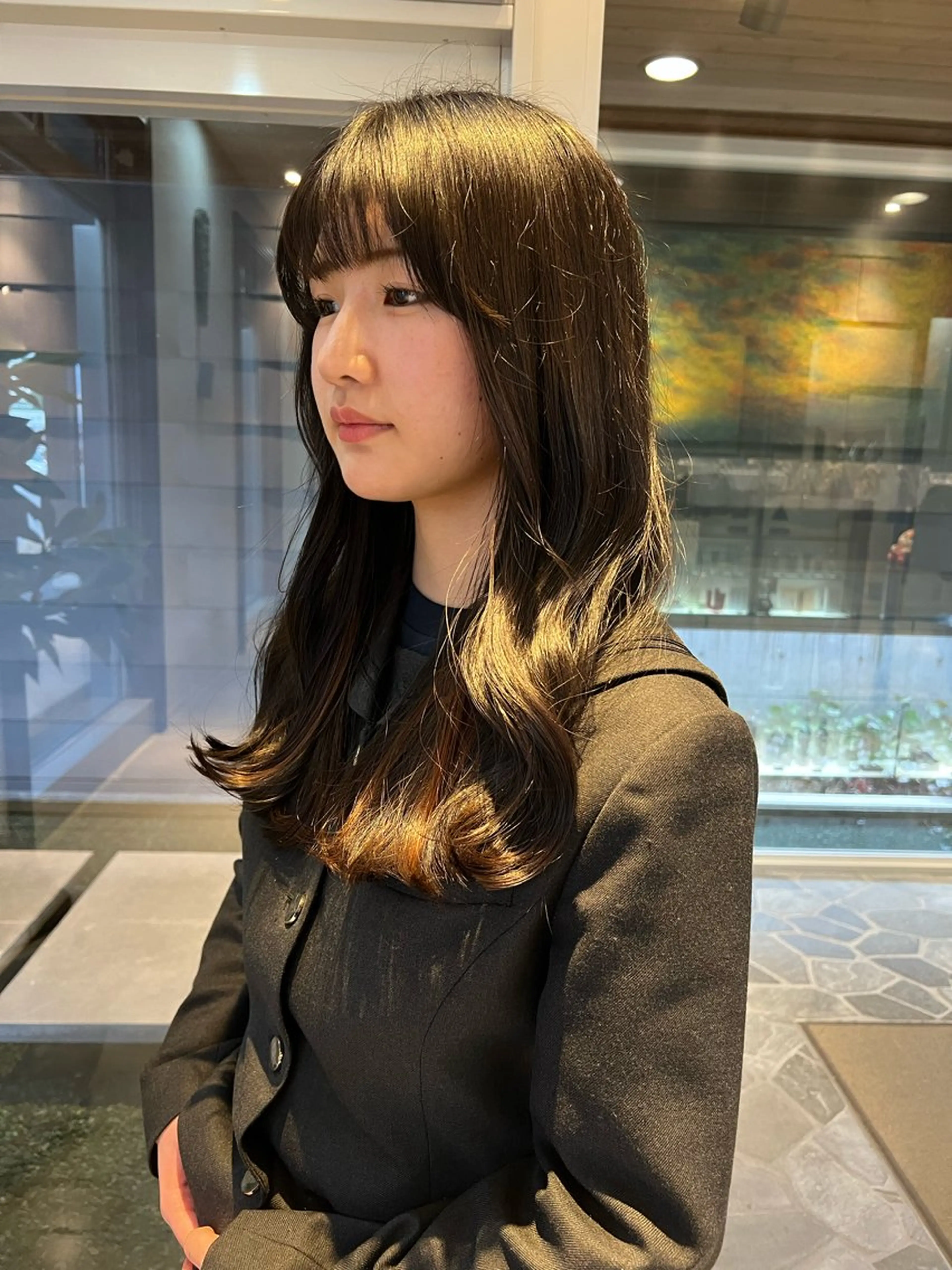 ロング Agu  hair  grove 金沢八日市店所属・名竹聖治/透明感 カラー/縮毛矯正のヘアスタイル