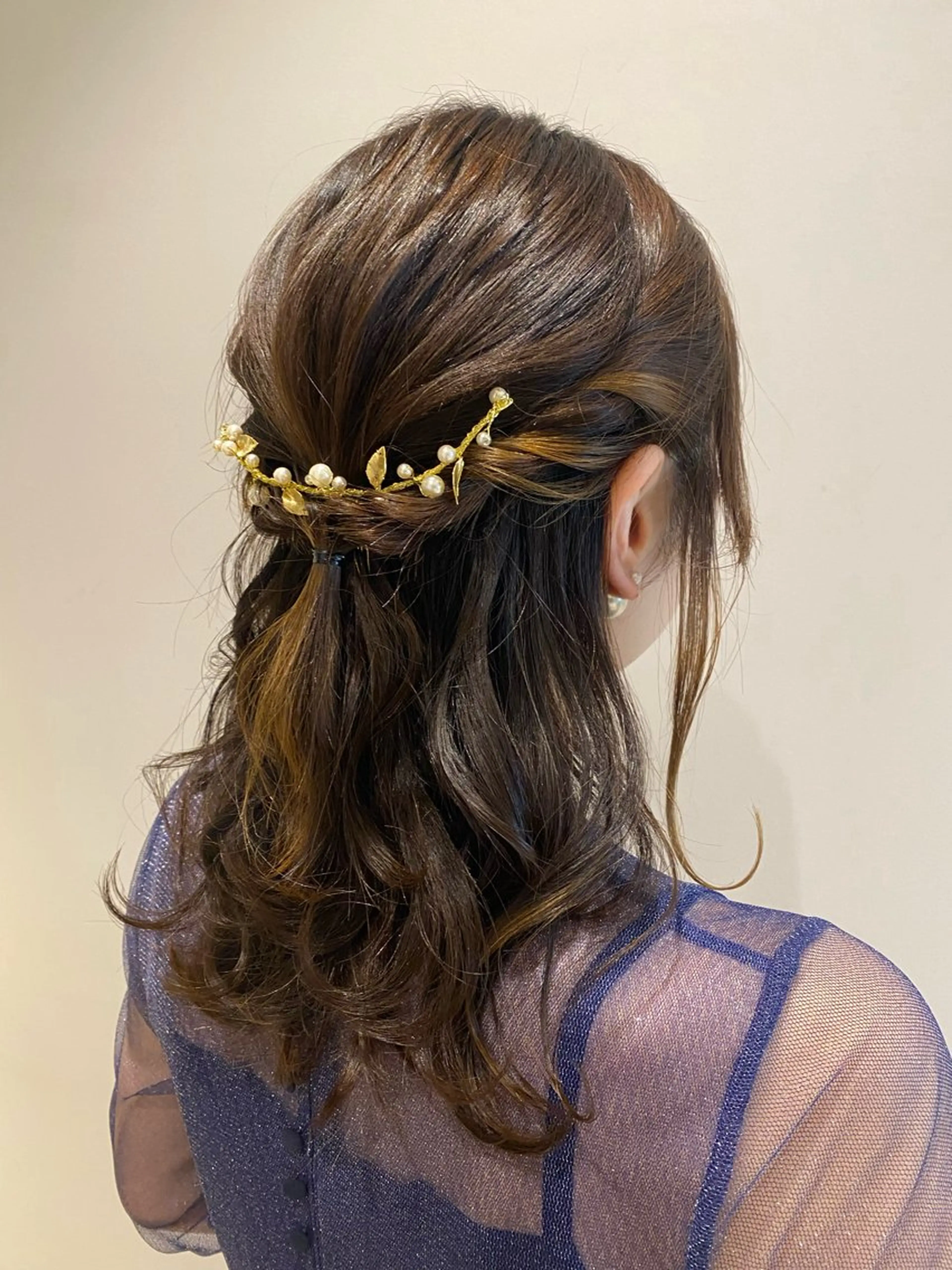 セミロング ヘアアレンジ ハーフアップ ヘアセット 艶髪🌿美髪 大塚礼乃【西荻窪】のヘアスタイル