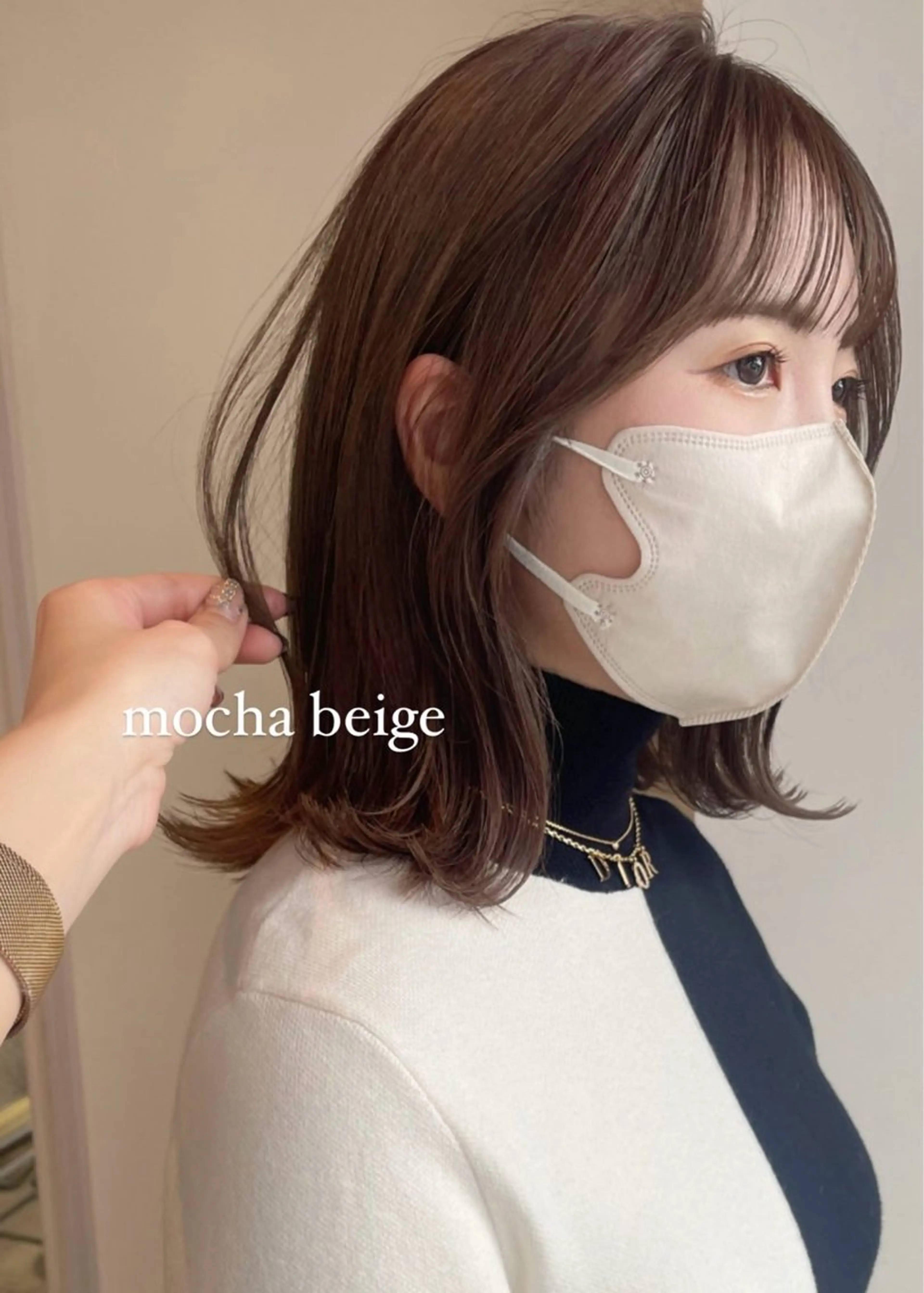 セミロング カラー 似合わせ×くすみ カラー🤎yuukaのヘアスタイル