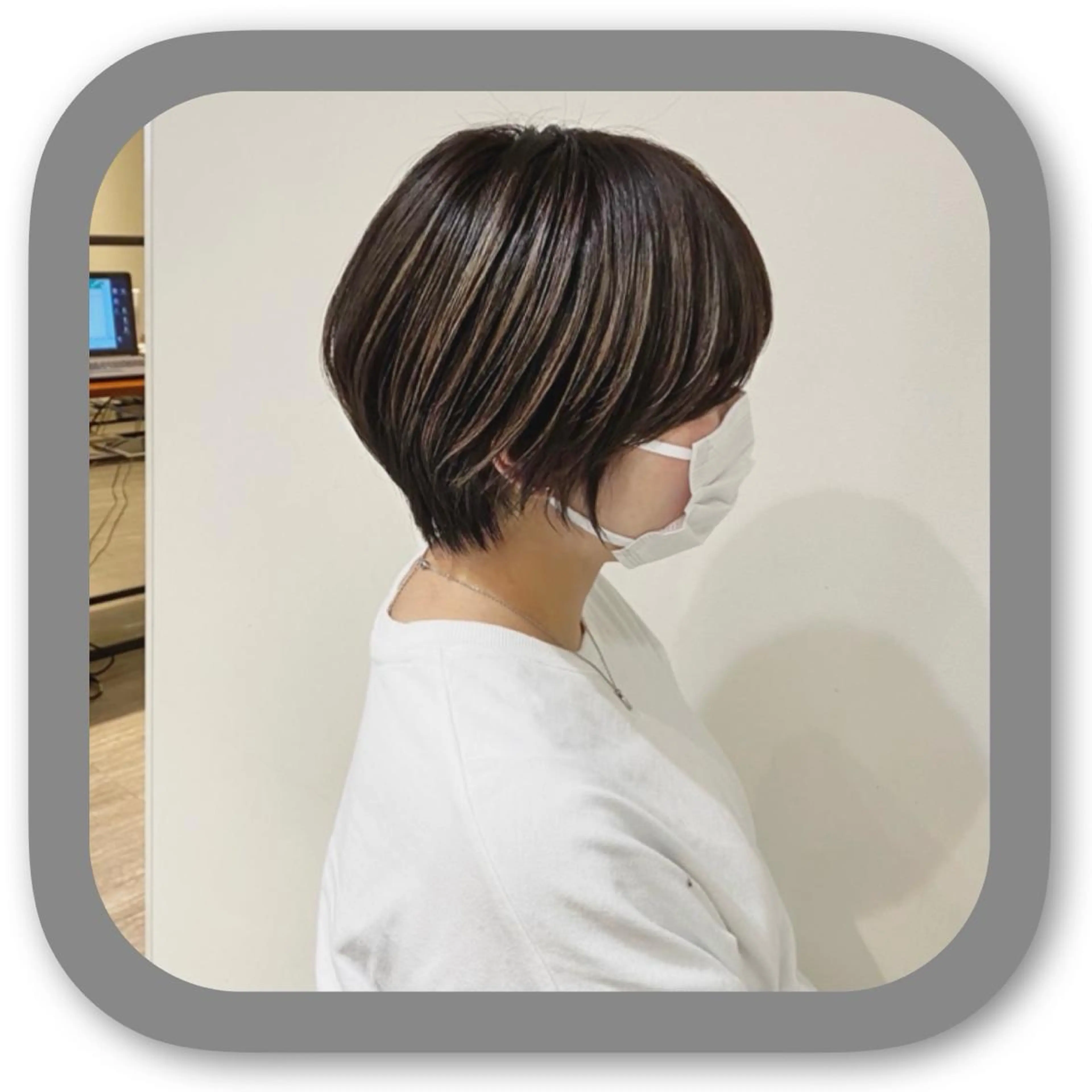 ショート アッシュ ボブ 髪質改善 レイヤーカット ショートヘア カット ショート〜ミディアム 喜多司のヘアスタイル