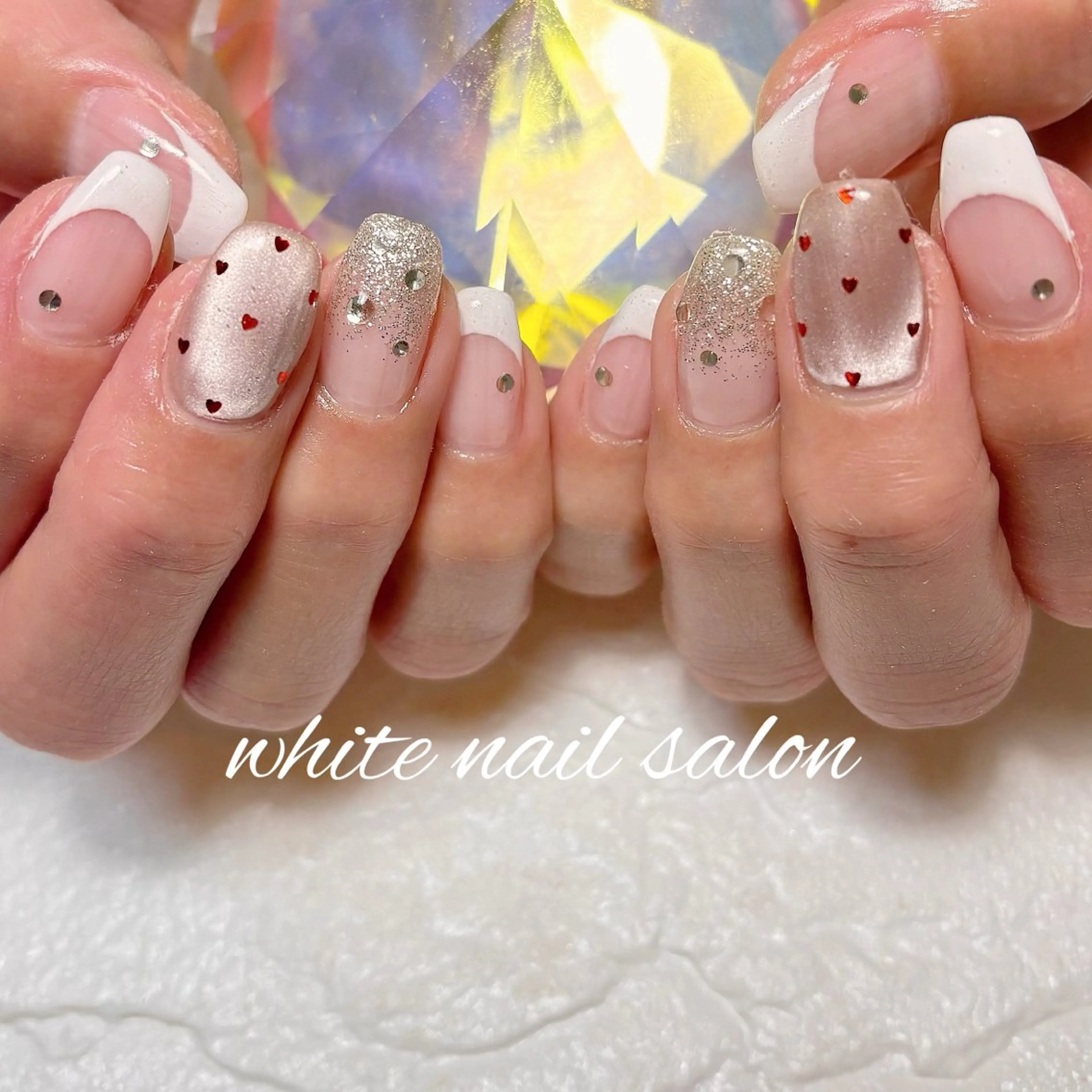 ネイル フットネイル ラメ(グリッター) ハンドネイル white nail salonのネイルデザイン