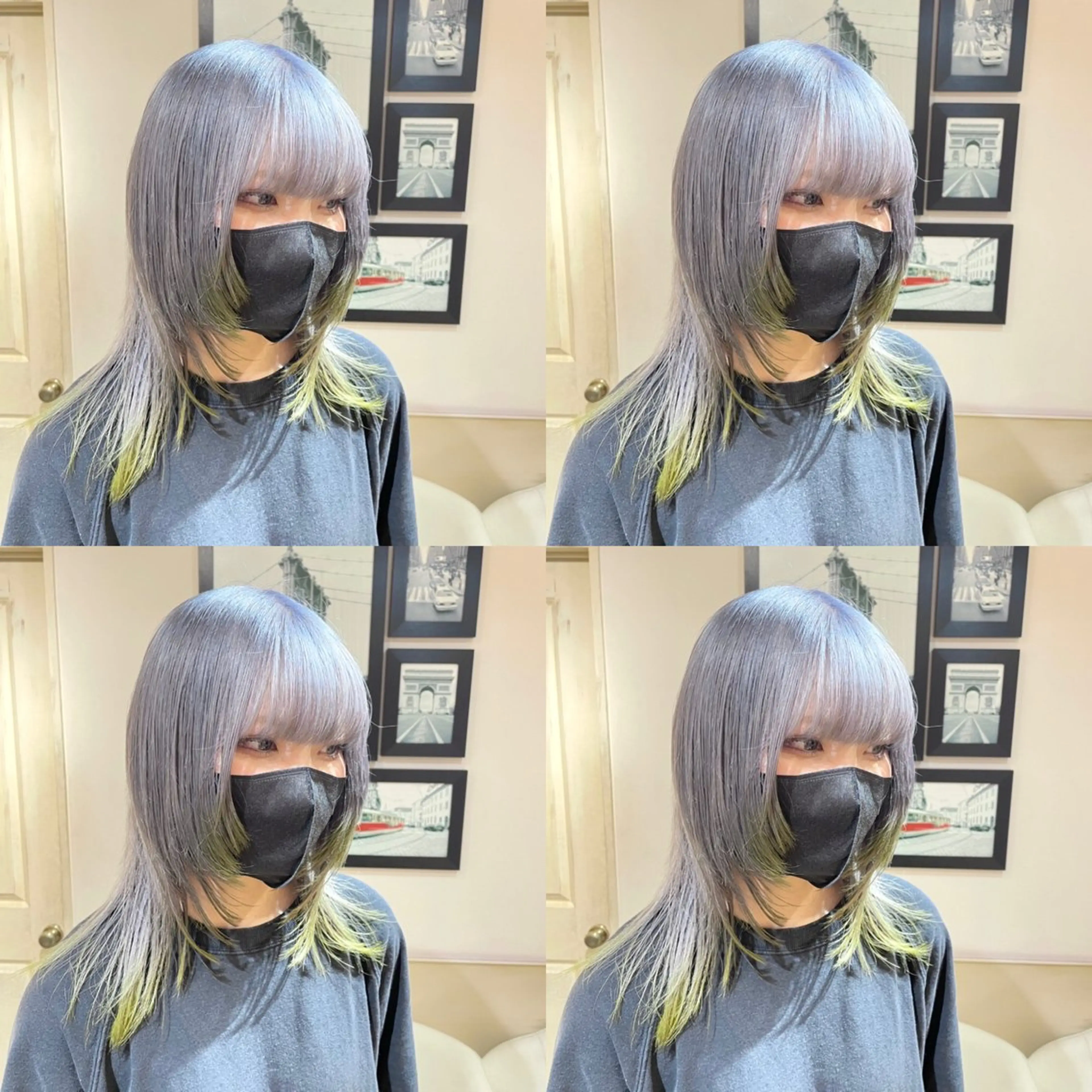 ミディアム カラー シルバー イエローカラー 🌟トップデザイナー 高橋🌟のヘアスタイル