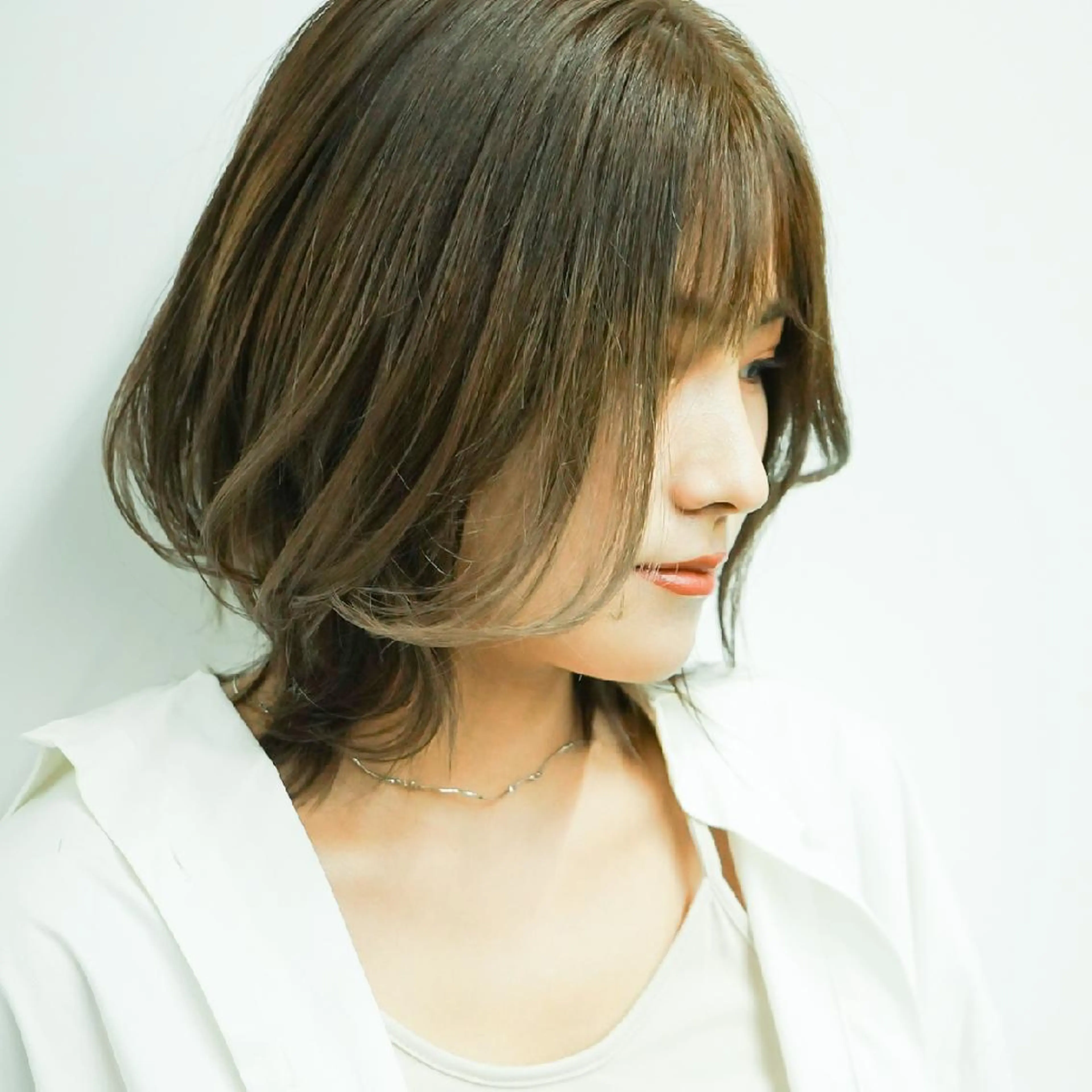 ミディアム カラー オリーブカラー 巻ける髪質改善で美髪 にデザイン✨/よしみのヘアスタイル