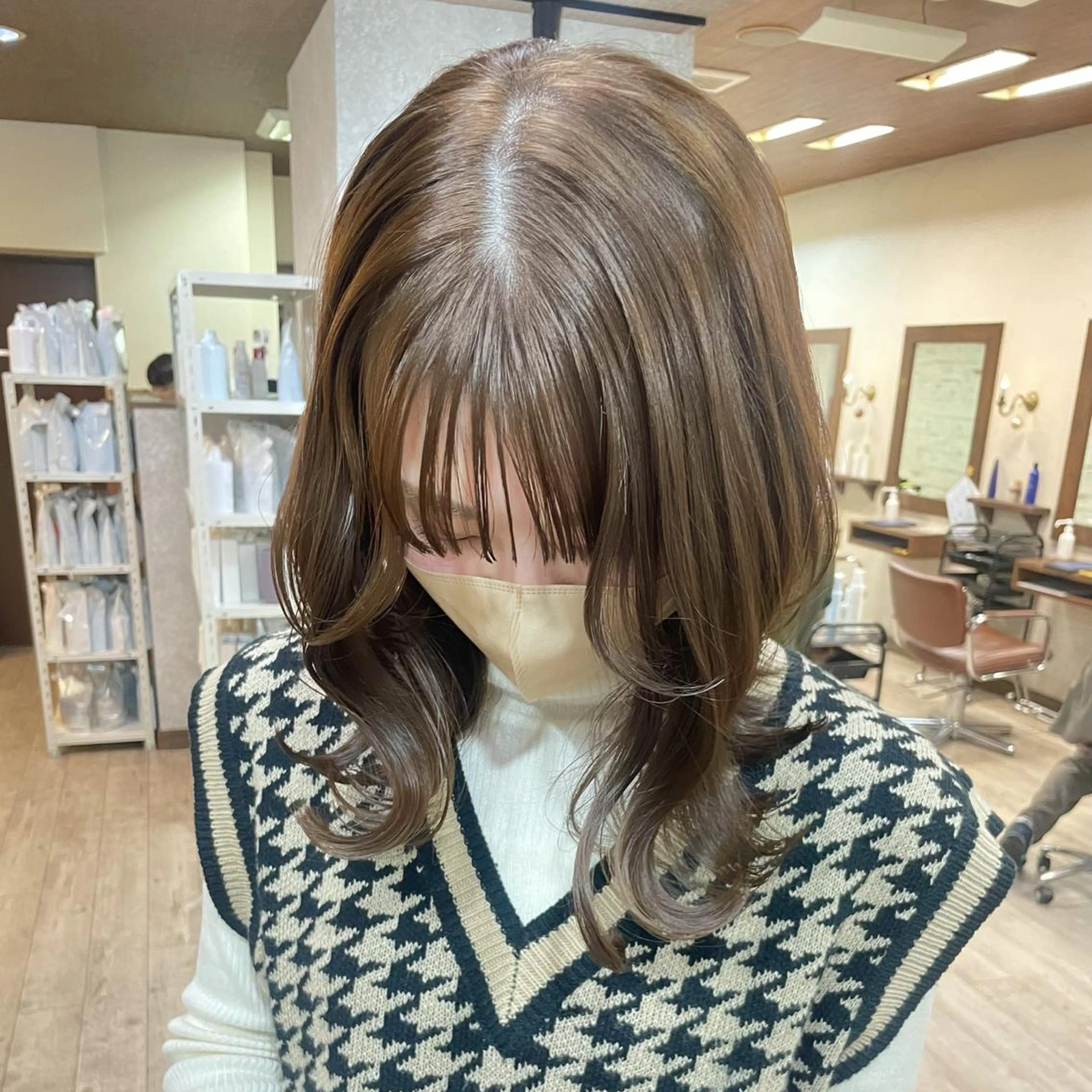 ミディアム カラー カット ヘアカラー レイヤー/高橋 みく /池下/千種のヘアスタイル