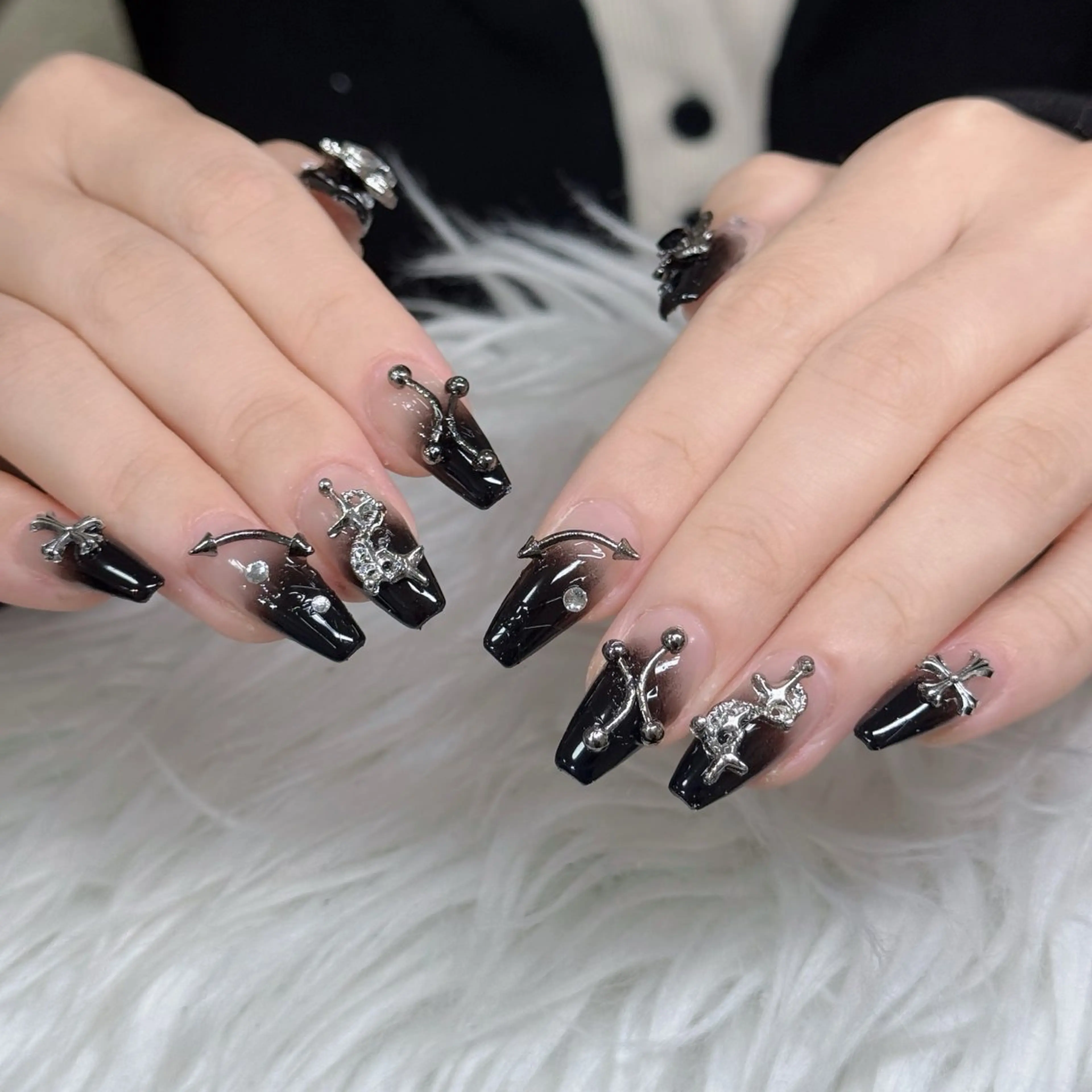 ネイル フットネイル フレンチネイル グラデーション 韓国ネイル ロングネイル ハンドネイル Hani Nail Salonのネイルデザイン