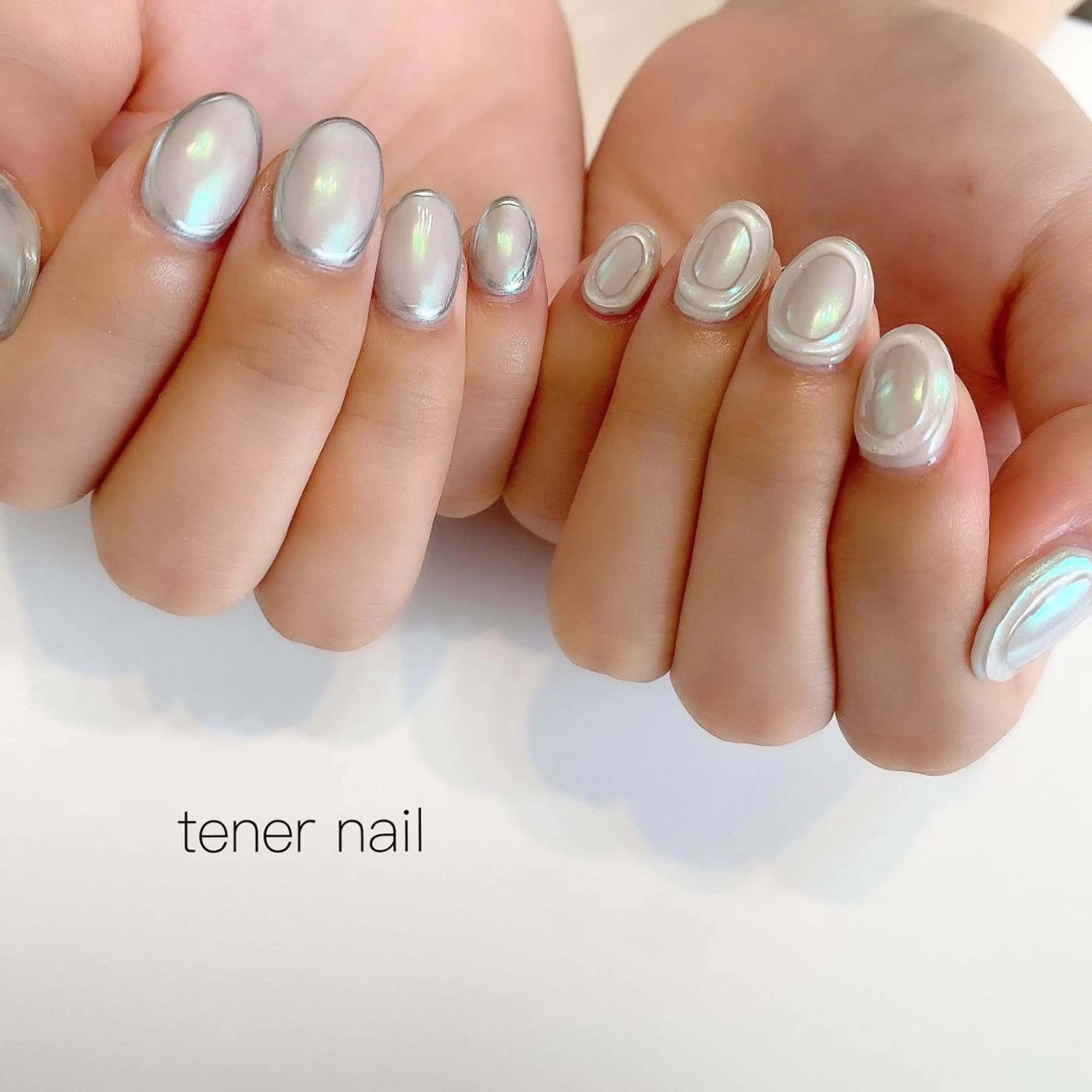 ネイル オーロラネイル ミラーネイル テネルネイル tener nailのネイルデザイン
