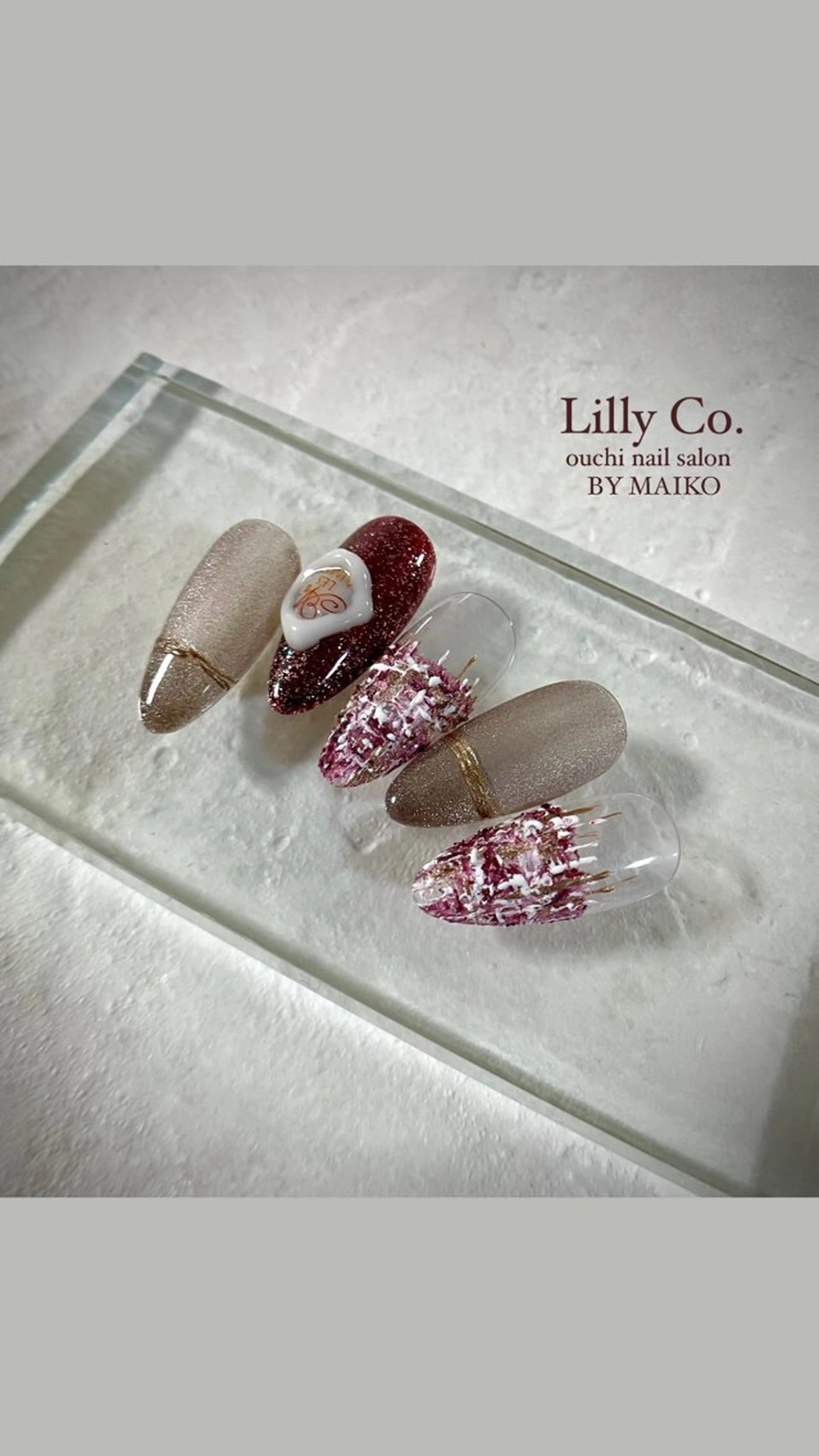 ネイル ツイードネイル ハンドネイル ハンドケア Lilly Co.のネイルデザイン
