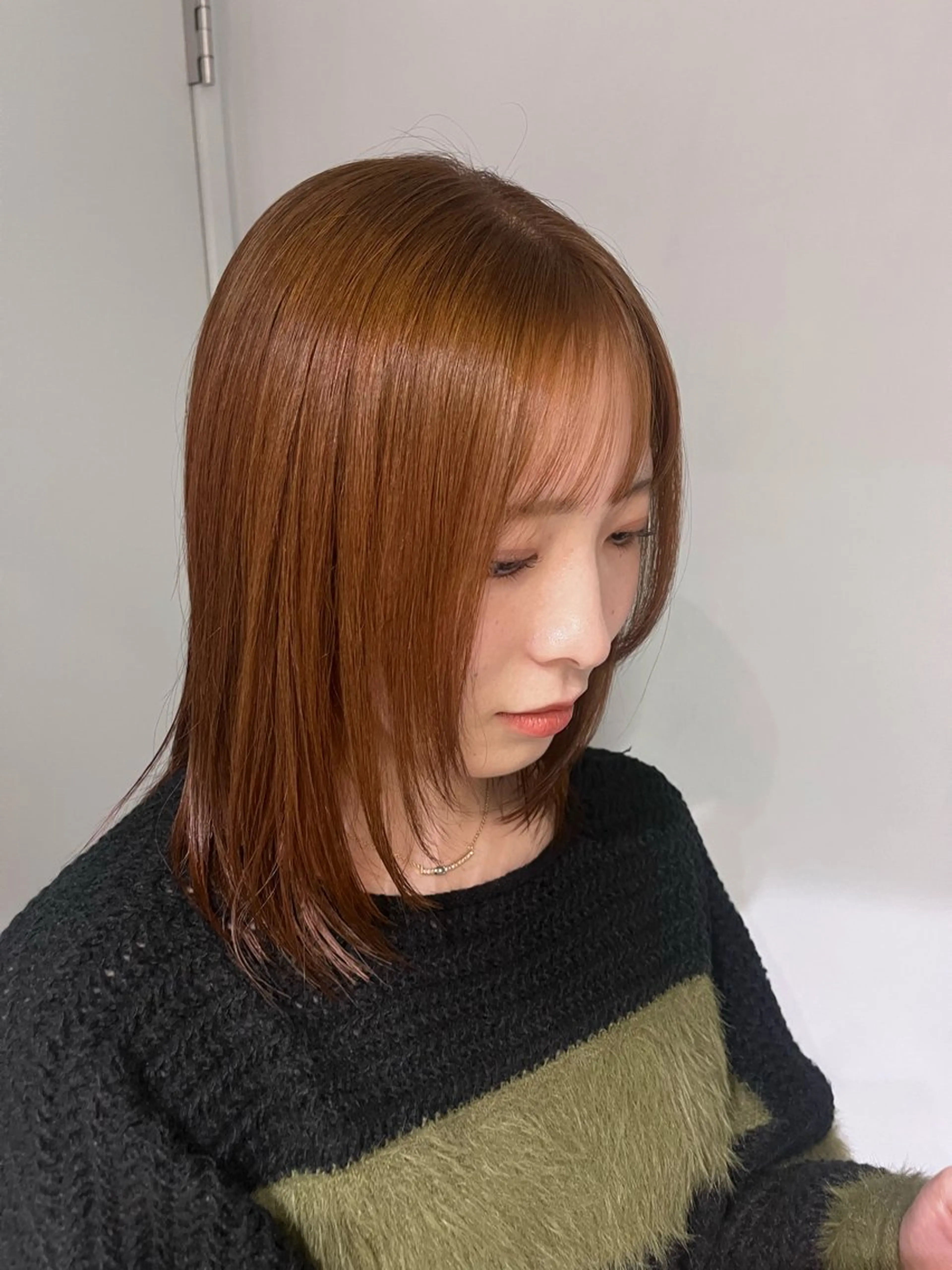セミロング カラー レイヤーカット カット -みつま はるな-のヘアスタイル