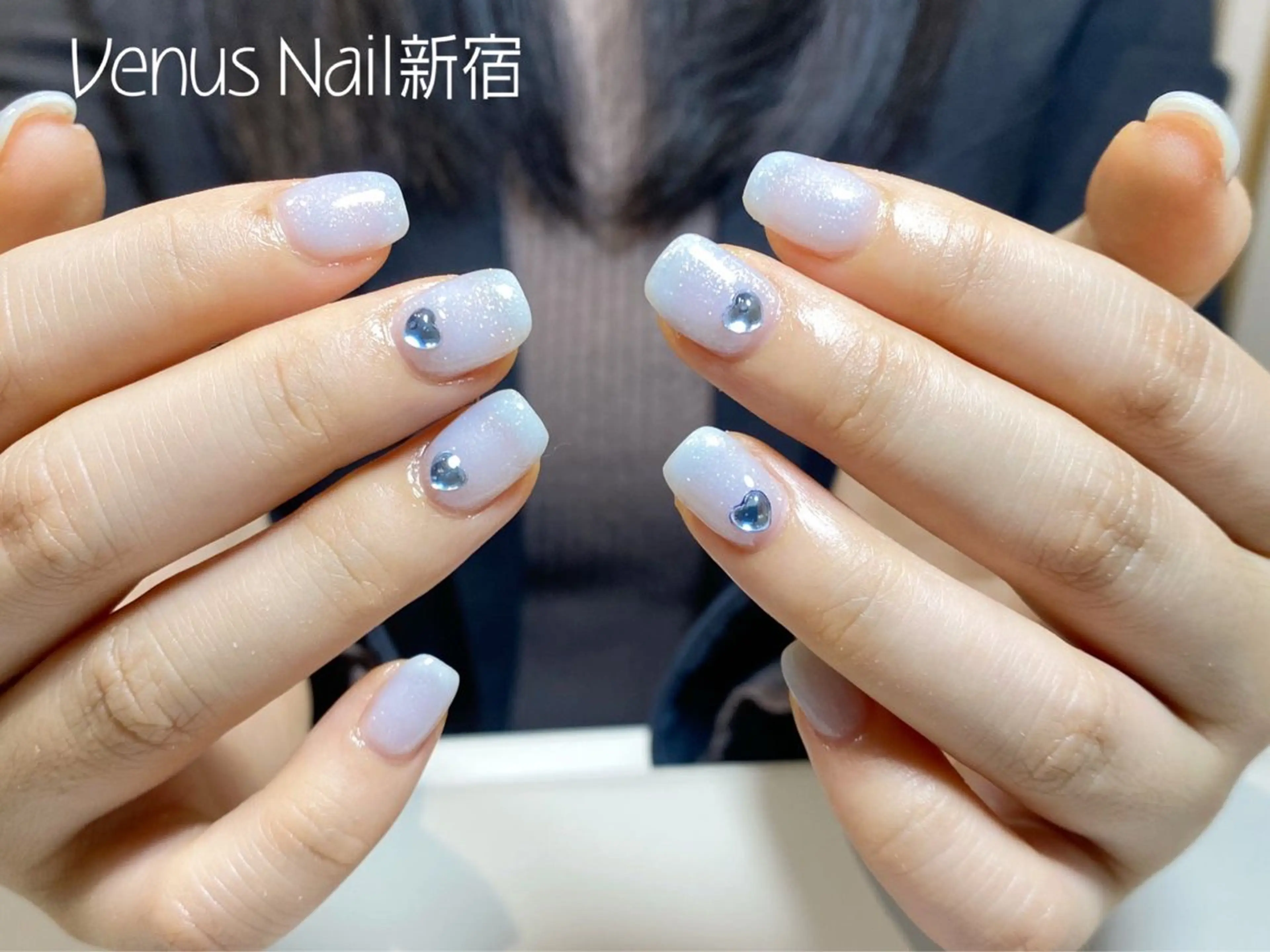 ネイル ハート オフィスネイル ワンカラーネイル Venus nail チップ長さだし専門店のネイルデザイン