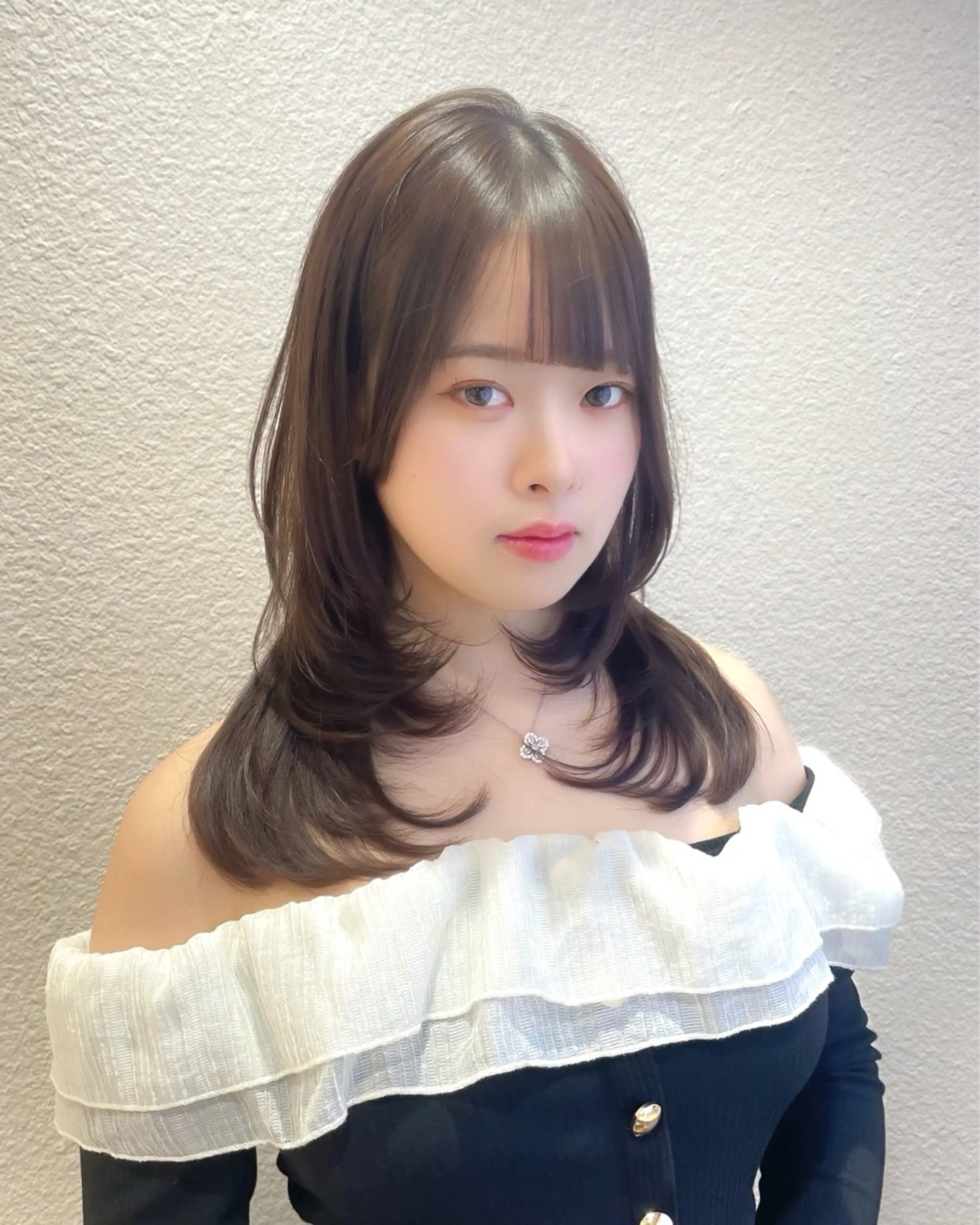 セミロング カラー 韓国風ヘア レイヤーカット MIRAC所属・Ryoichi⛓️ 韓国ヘア/ハイトーンのヘアスタイル