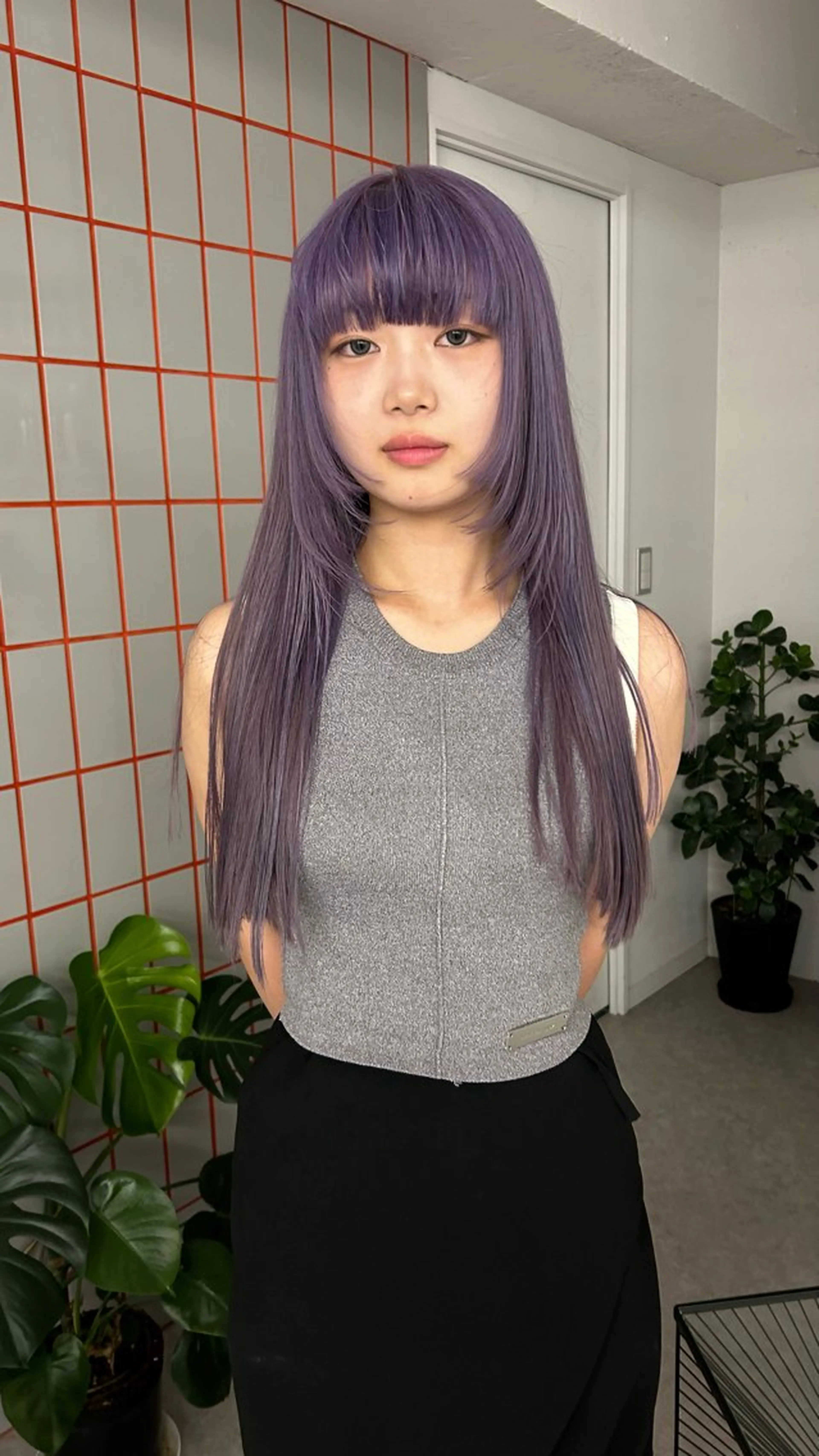 ロング 💍透明感 💖艶ミルクティーのヘアスタイル