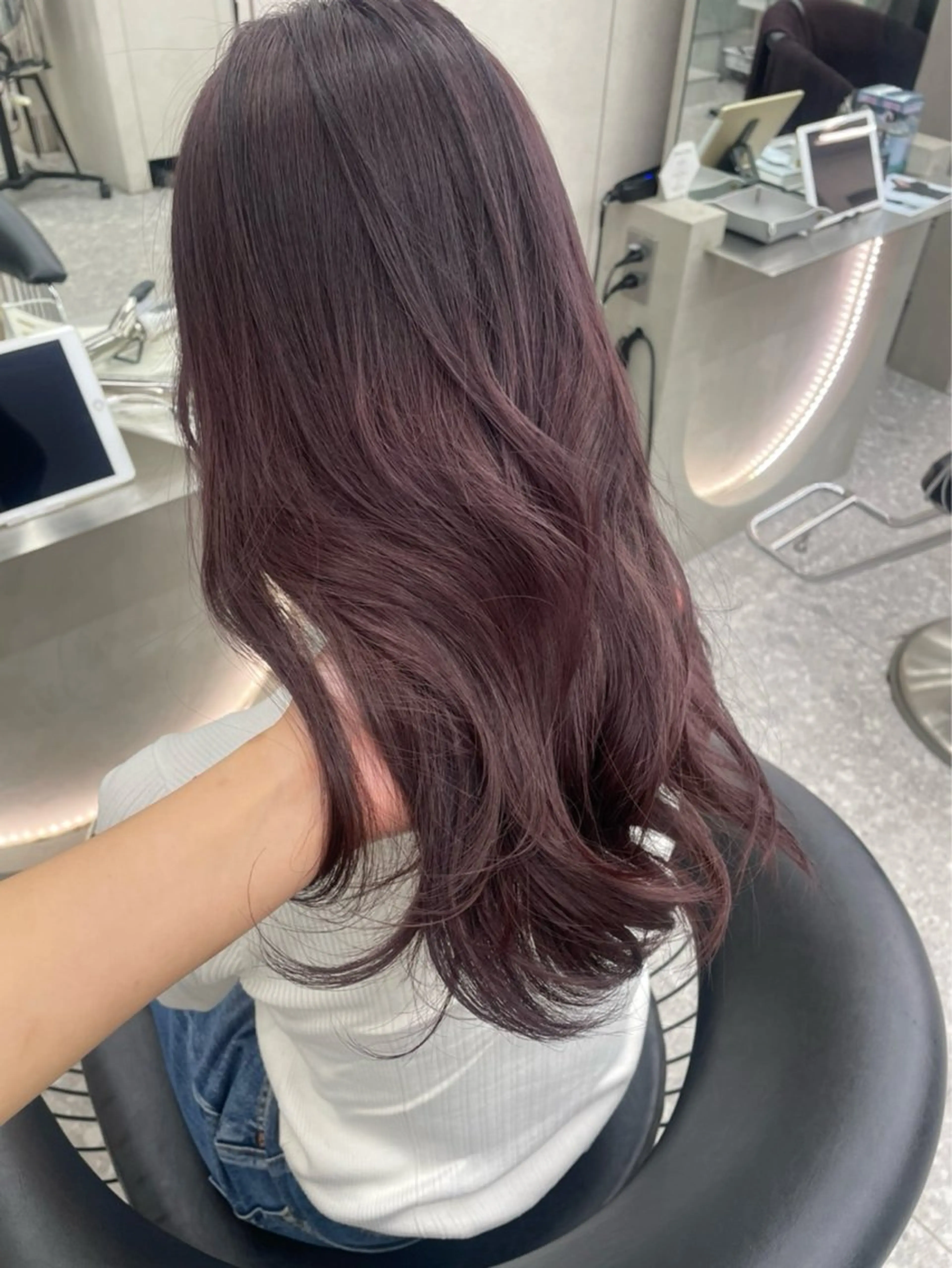 セミロング カラー レッドカラー 似合わせカラー× ウルフカット/ホマレのヘアスタイル