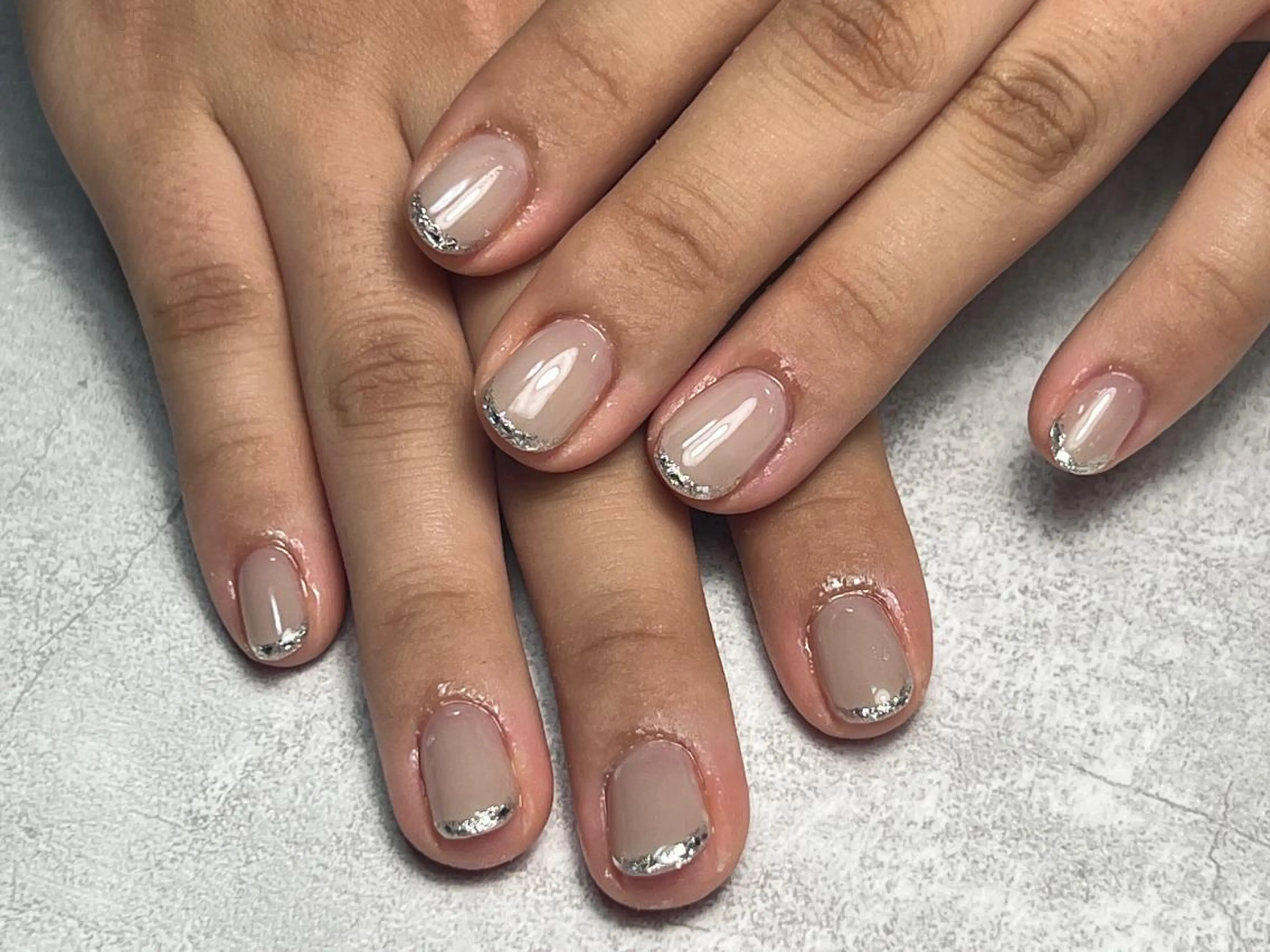 ネイル フレンチネイル ガラスフレンチ lucky nail 歌舞伎町のネイルデザイン