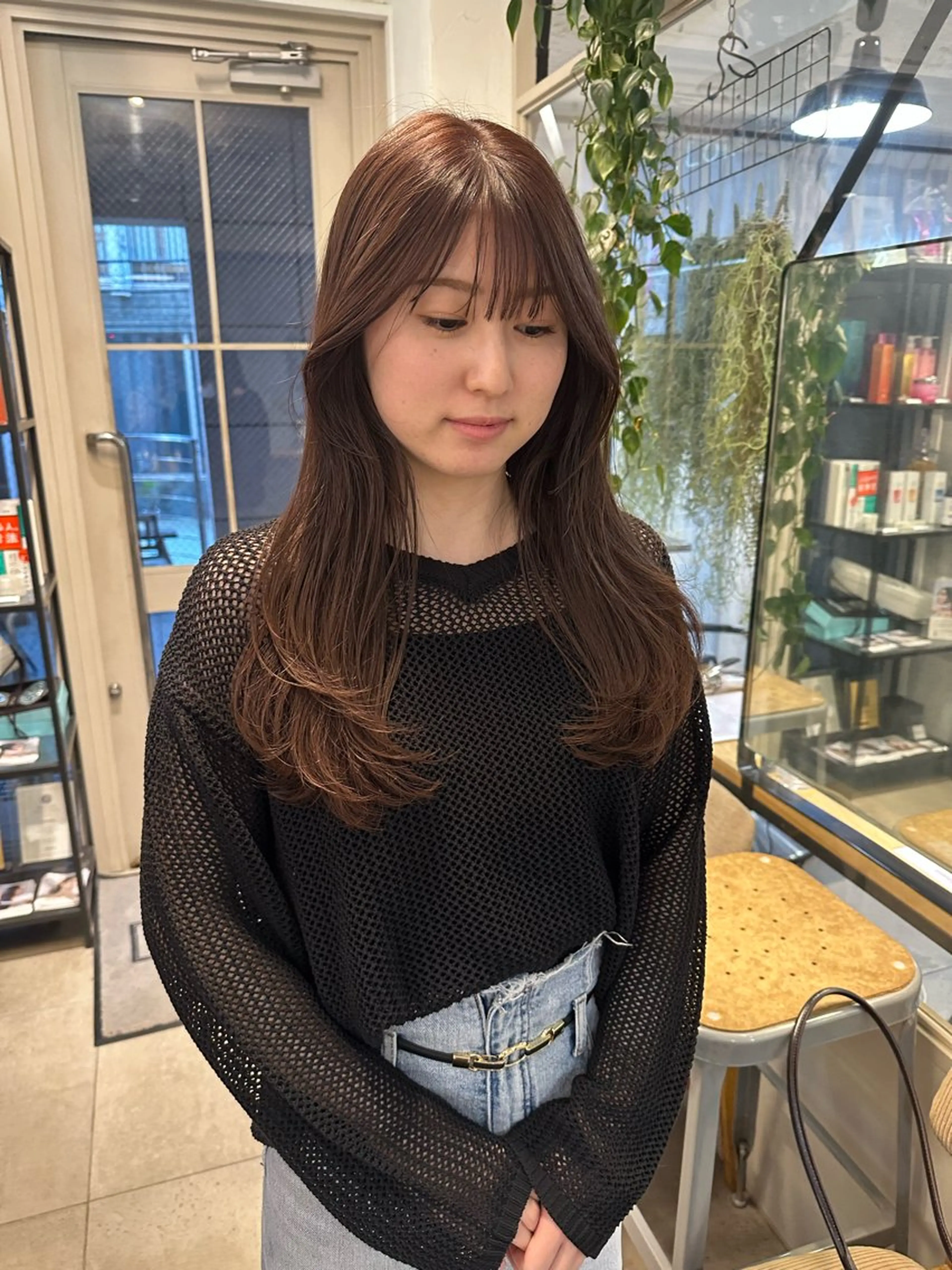 ロング カラー ブリーチ ブラウンカラー ハイトーンカラー ブリーチなしカラー ピンクカラー カット ヘアカラー トリートメント REINA☁️透明感 カラー/ぷつっと♡のヘアスタイル