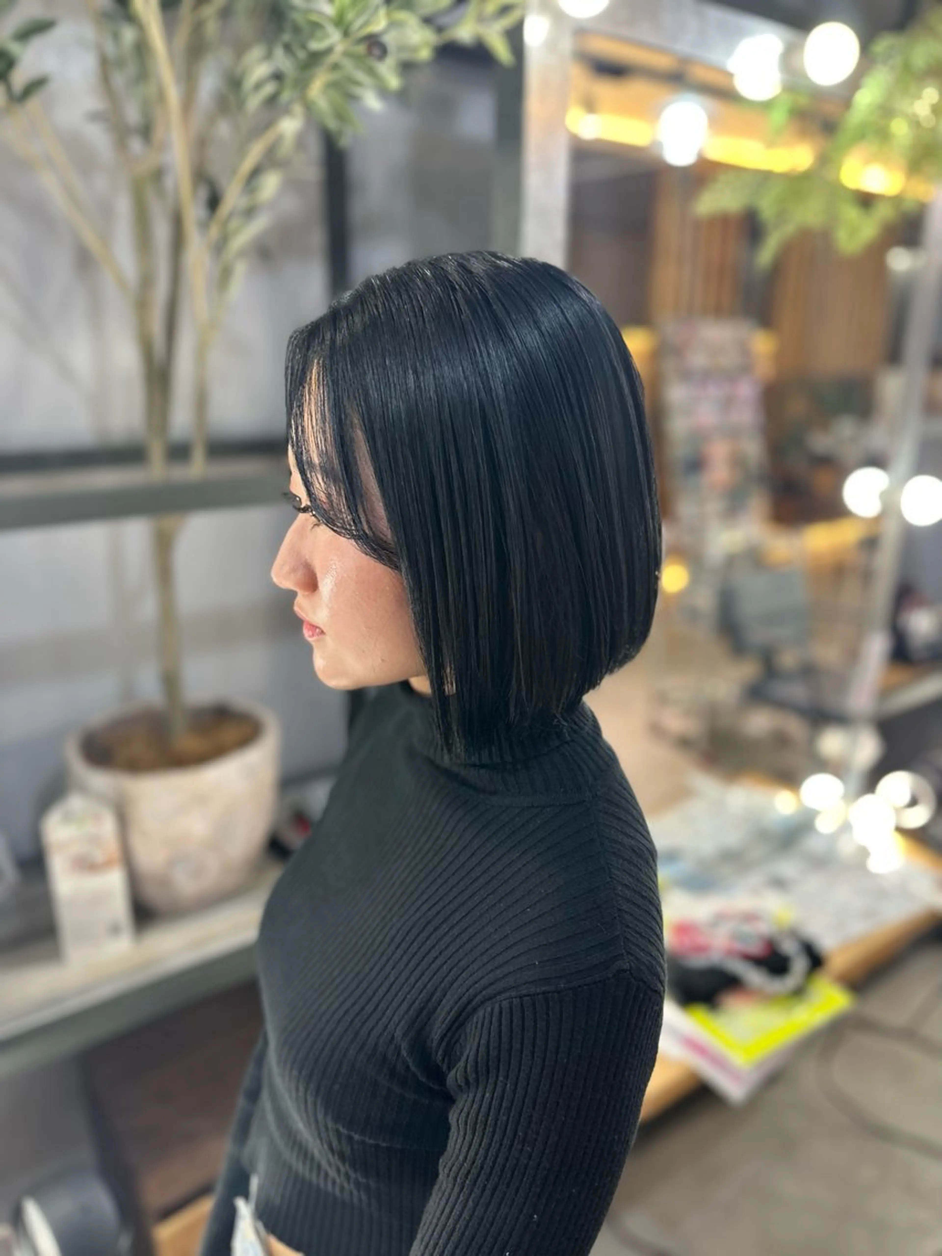 ショート カラー 黒髪 ブルーカラー ブルーブラック オレンジ ボブ 溜一太／似合わせ/ メンズカットのヘアスタイル