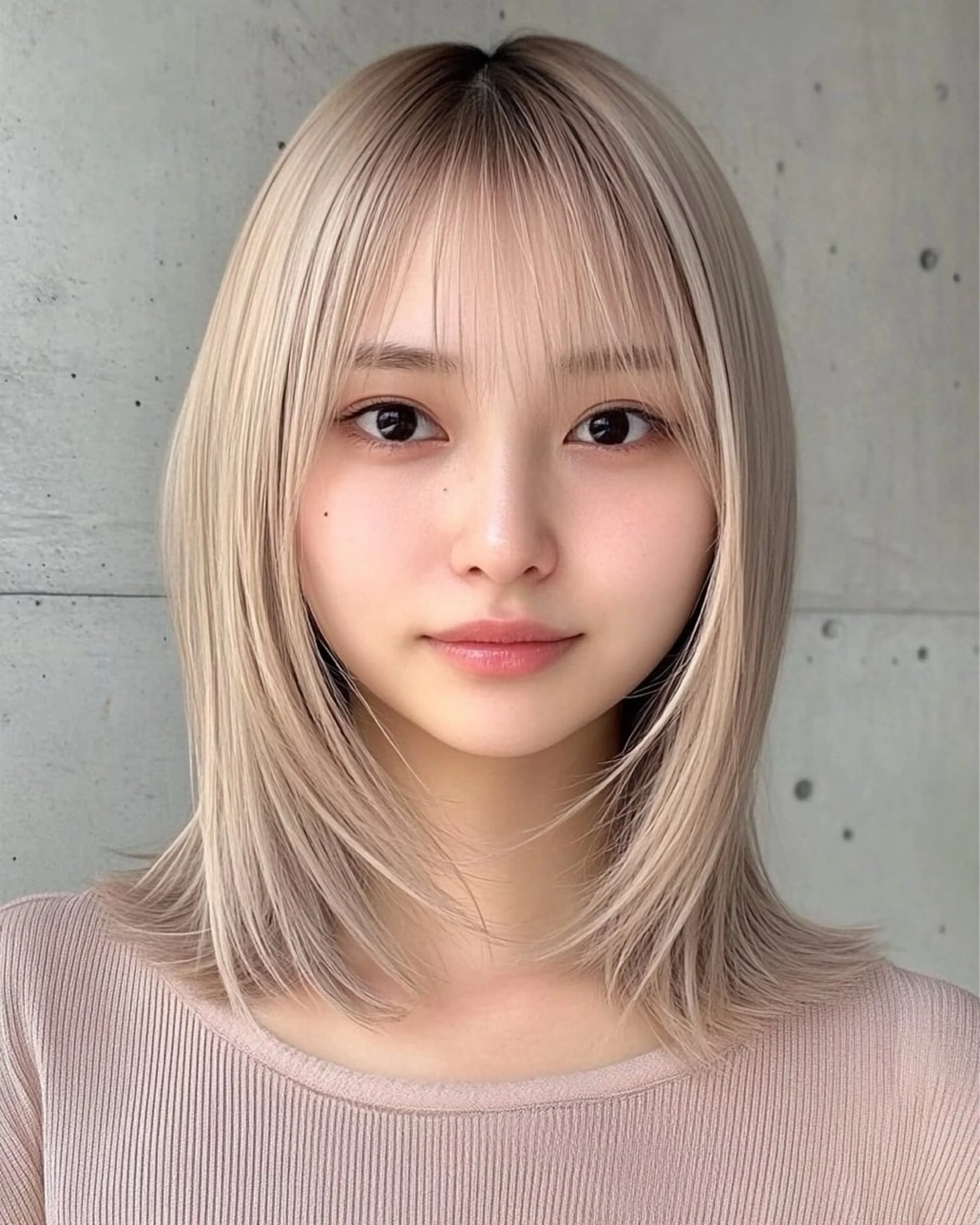 ミディアム カラー カット ヘアカラー トリートメント レイヤー×顔周 り×髪質改善/MIUのヘアスタイル