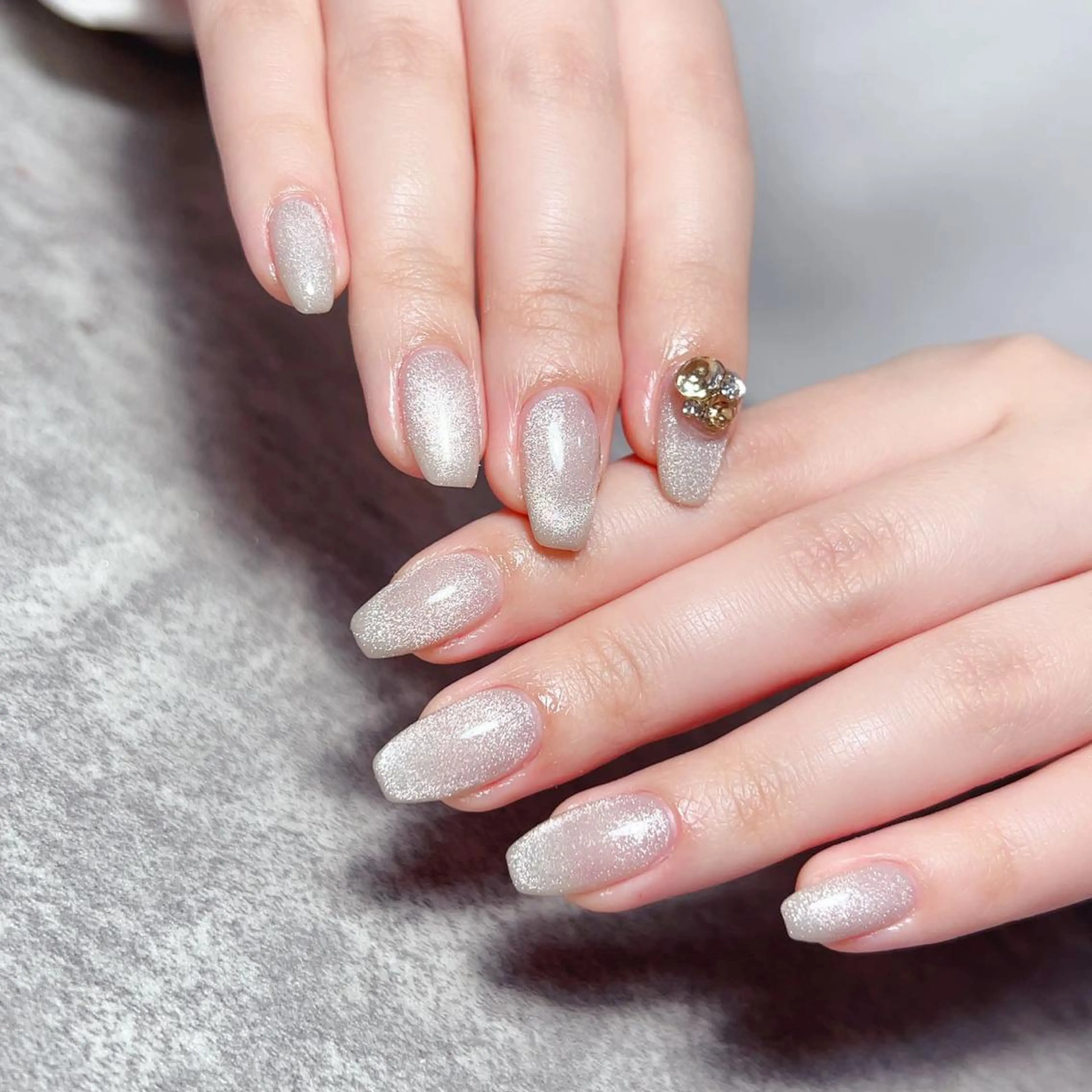 ミディアム 韓国風ヘア めぐみのネイルサロン スタッフ練習のネイルデザイン