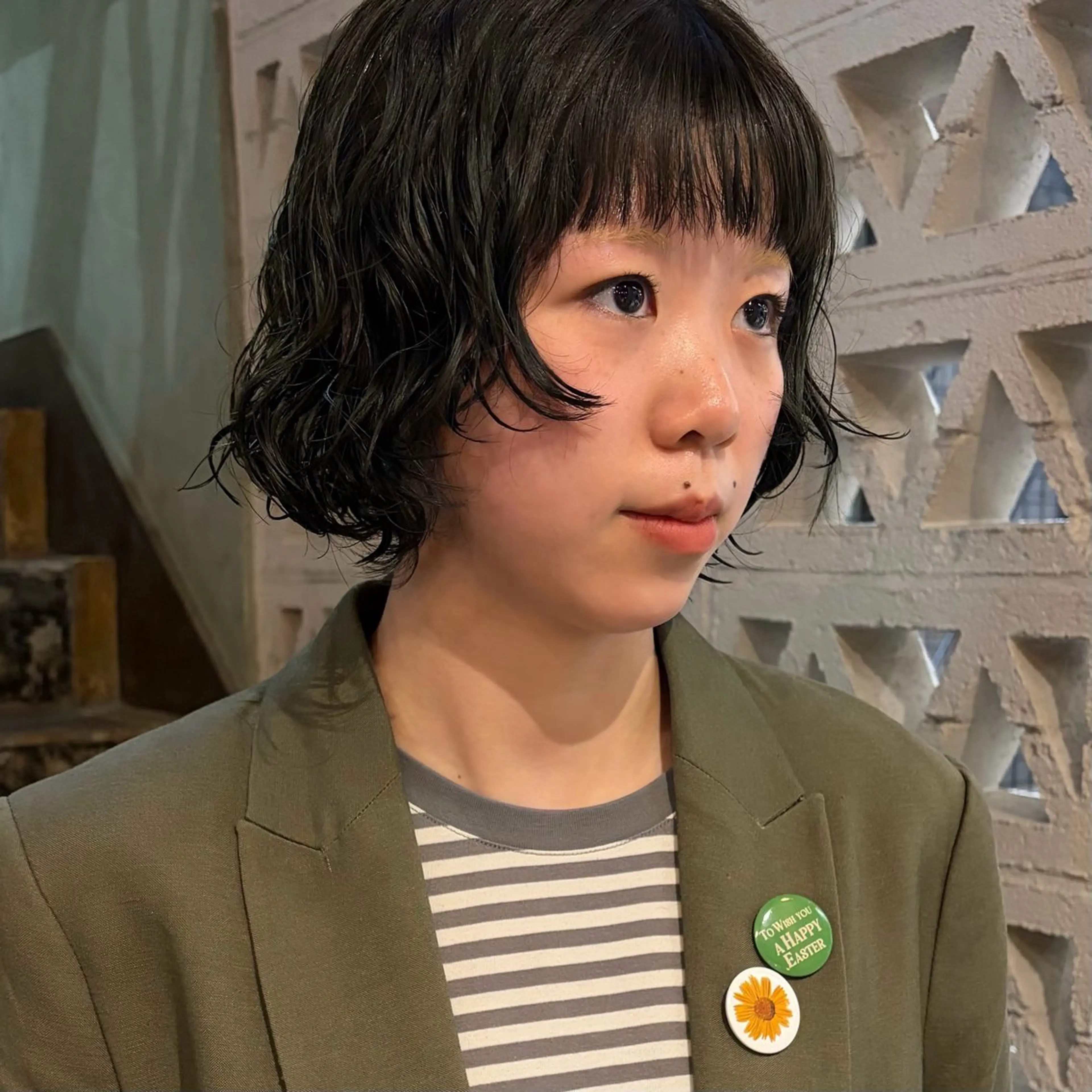 ショート パーマ カット パーマ 石坂 日果梨のヘアスタイル