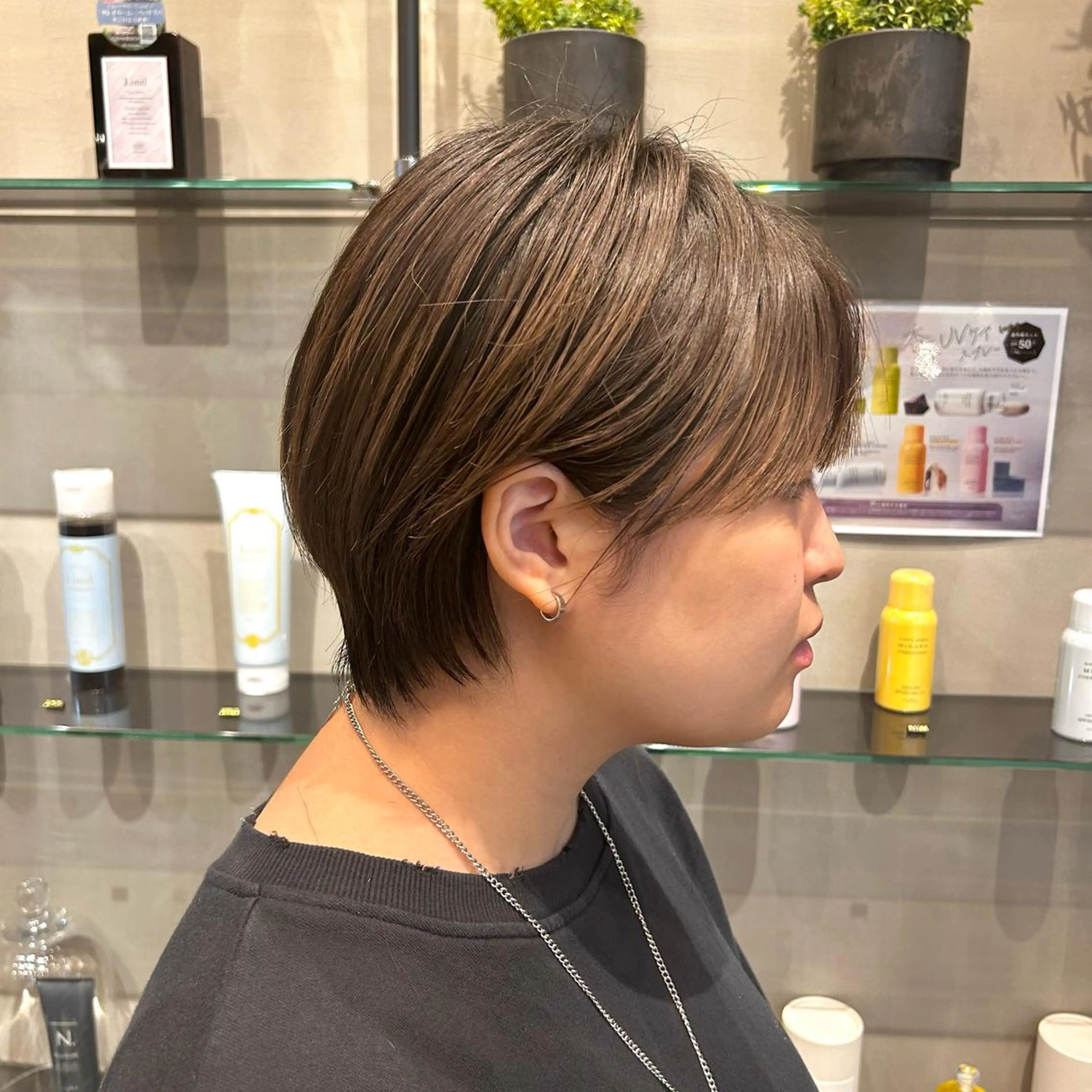 ショート 縮毛矯正・似合わせ タナカ レイヤのヘアスタイル