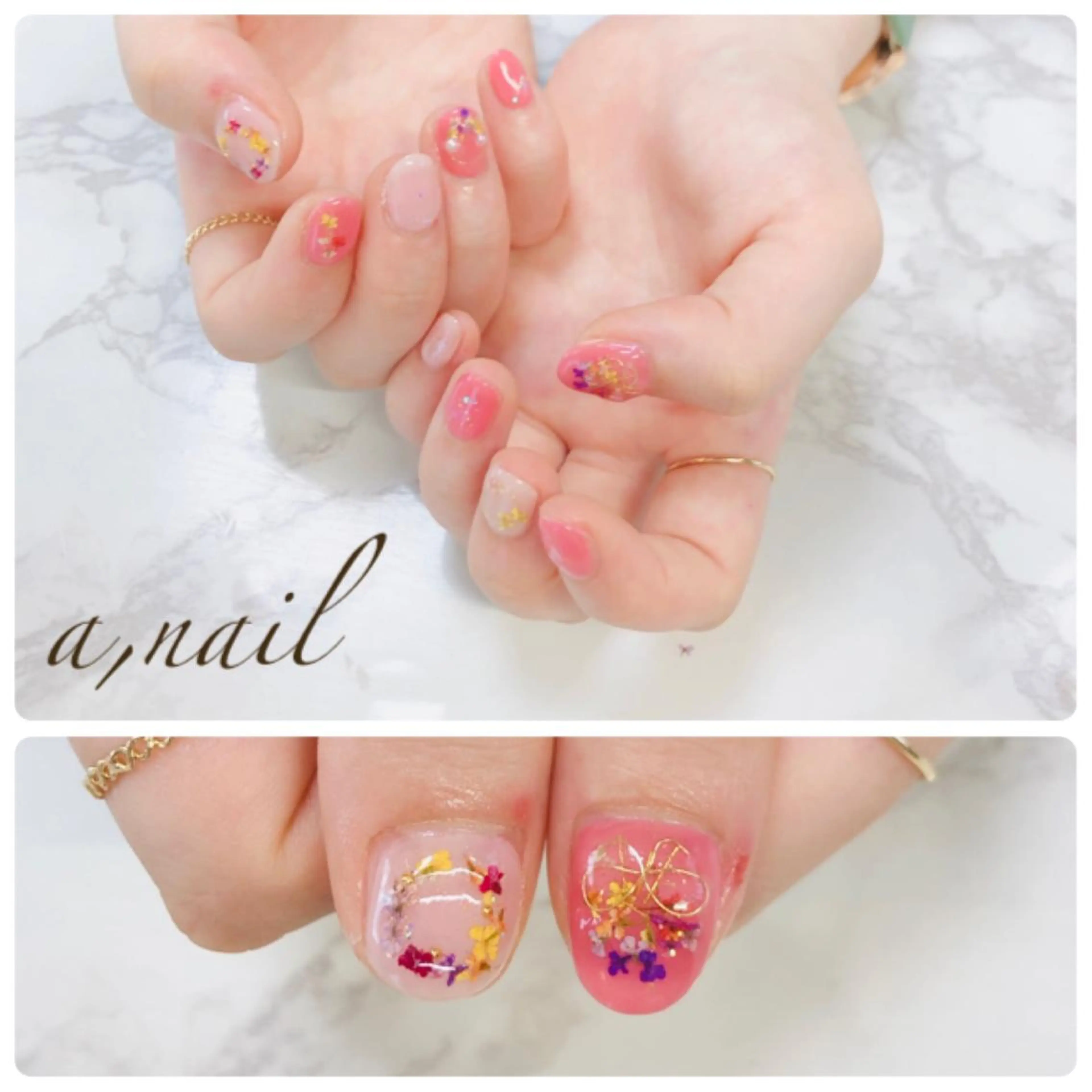 ネイル フラワーネイル フットネイル ジェルネイル グラデーション 持ち込み ネイルサロン エーネイルのネイルデザイン