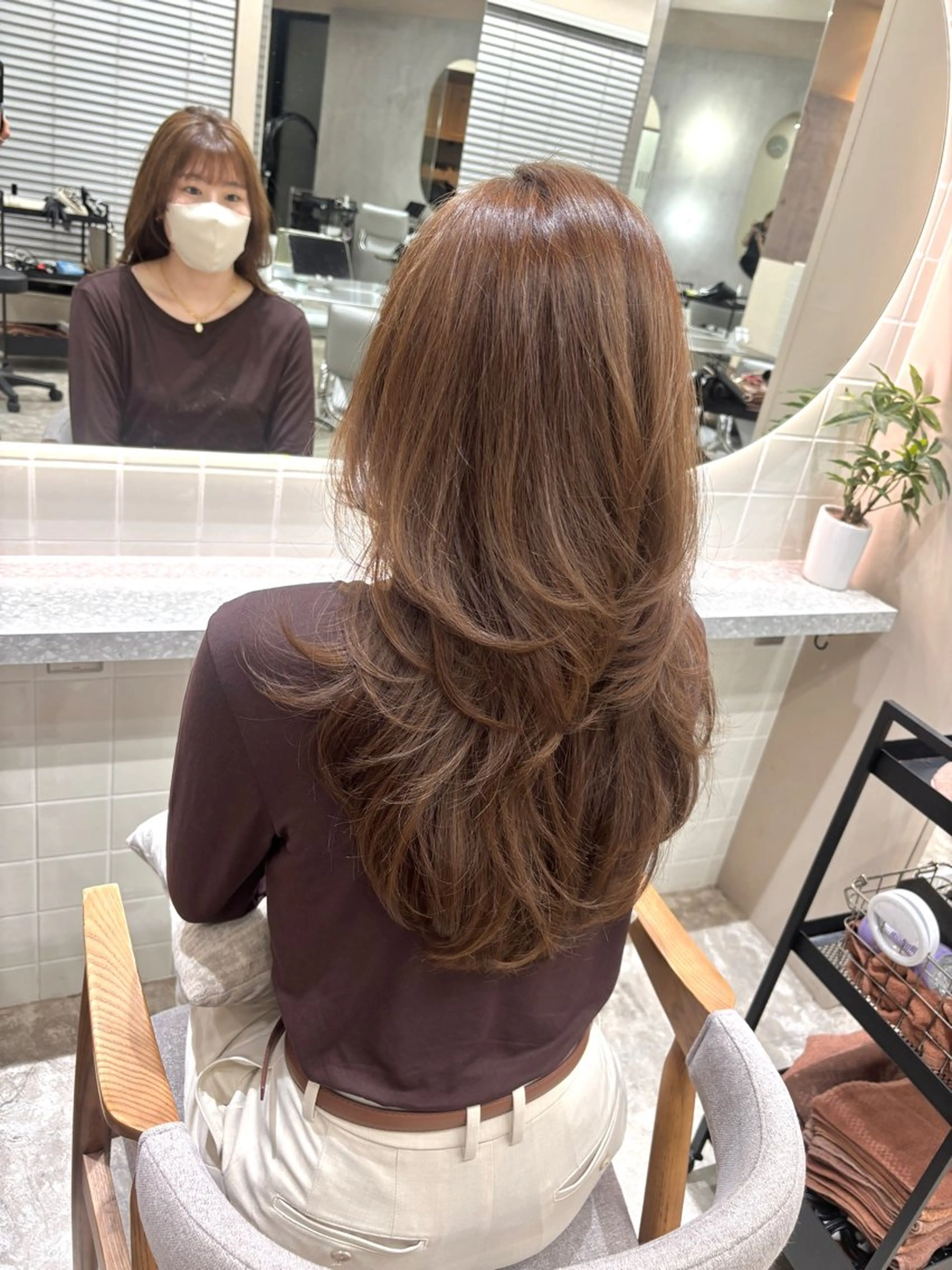 ロング レイヤーカット コトネ🫧 韓国風レイヤーカットのヘアスタイル