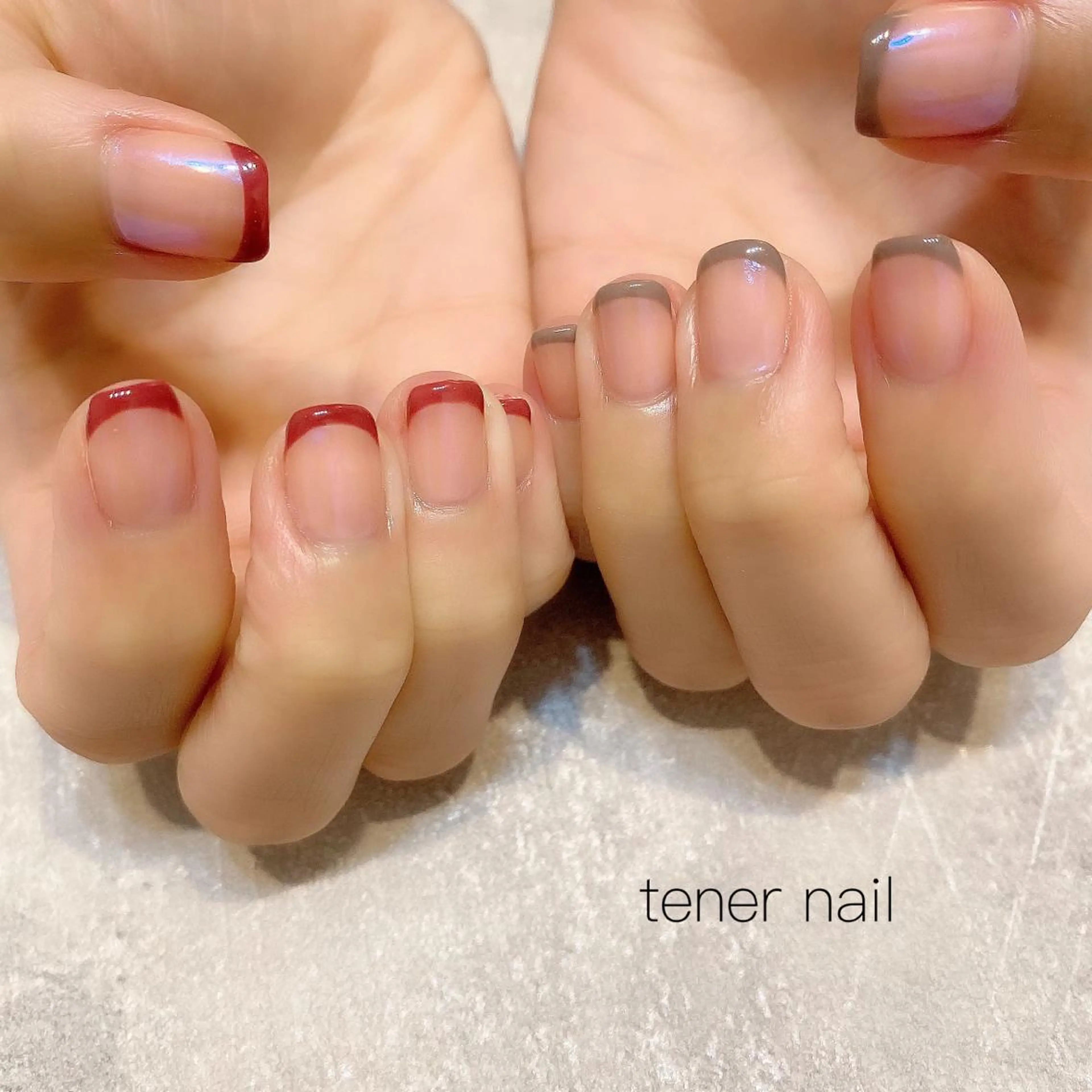 ネイル オーロラネイル フレンチネイル テネルネイル tener nailのネイルデザイン