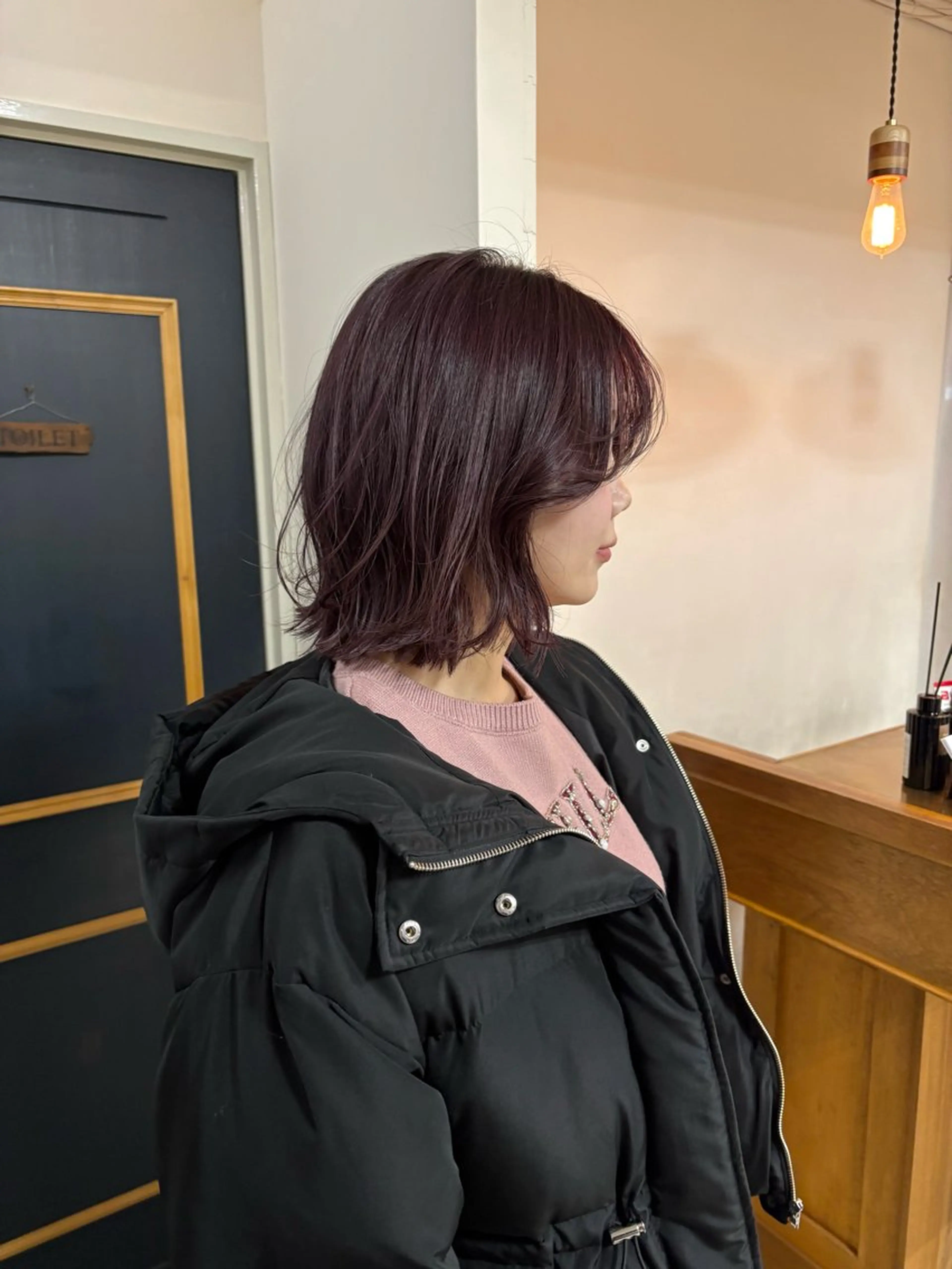 ミディアム カラー ブリーチ カシス バイオレットカラー カット ヘアカラー トリートメント takada kohのヘアスタイル