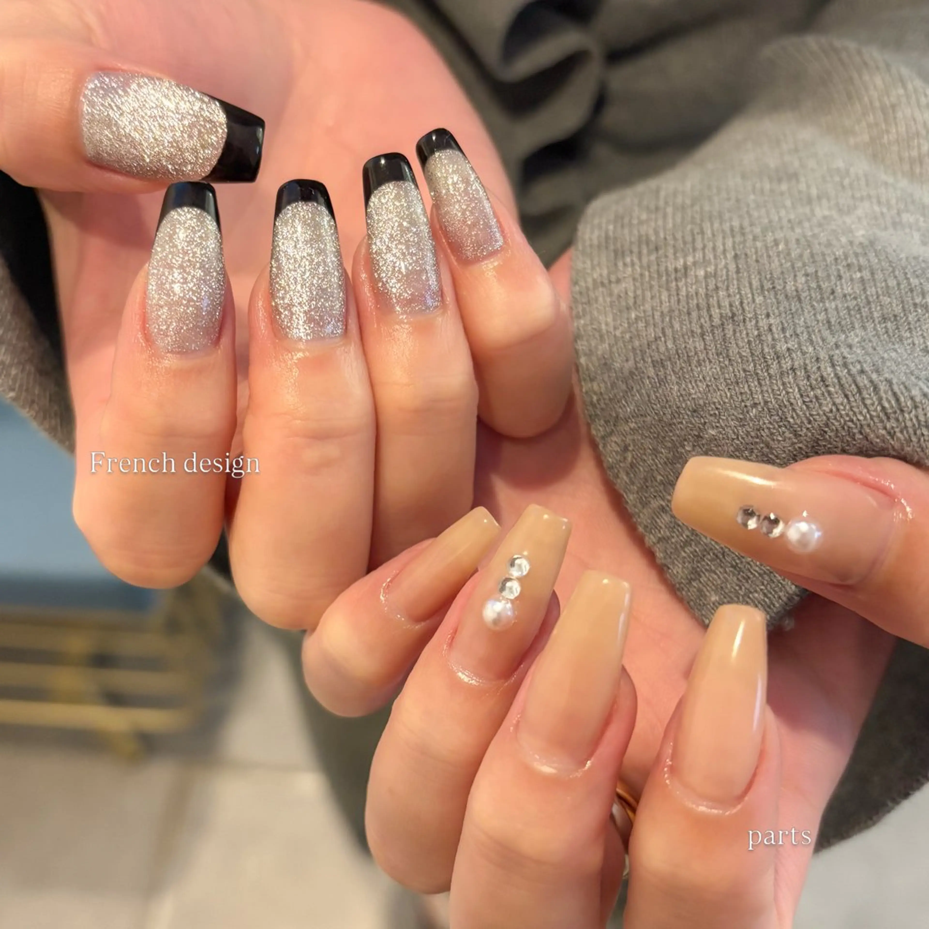 ネイル フラッシュネイル フラッシュマグ フレンチネイル マグネットネイル ハンドネイル IZUMIꕤnail 堺筋本町｜心斎橋のネイルデザイン