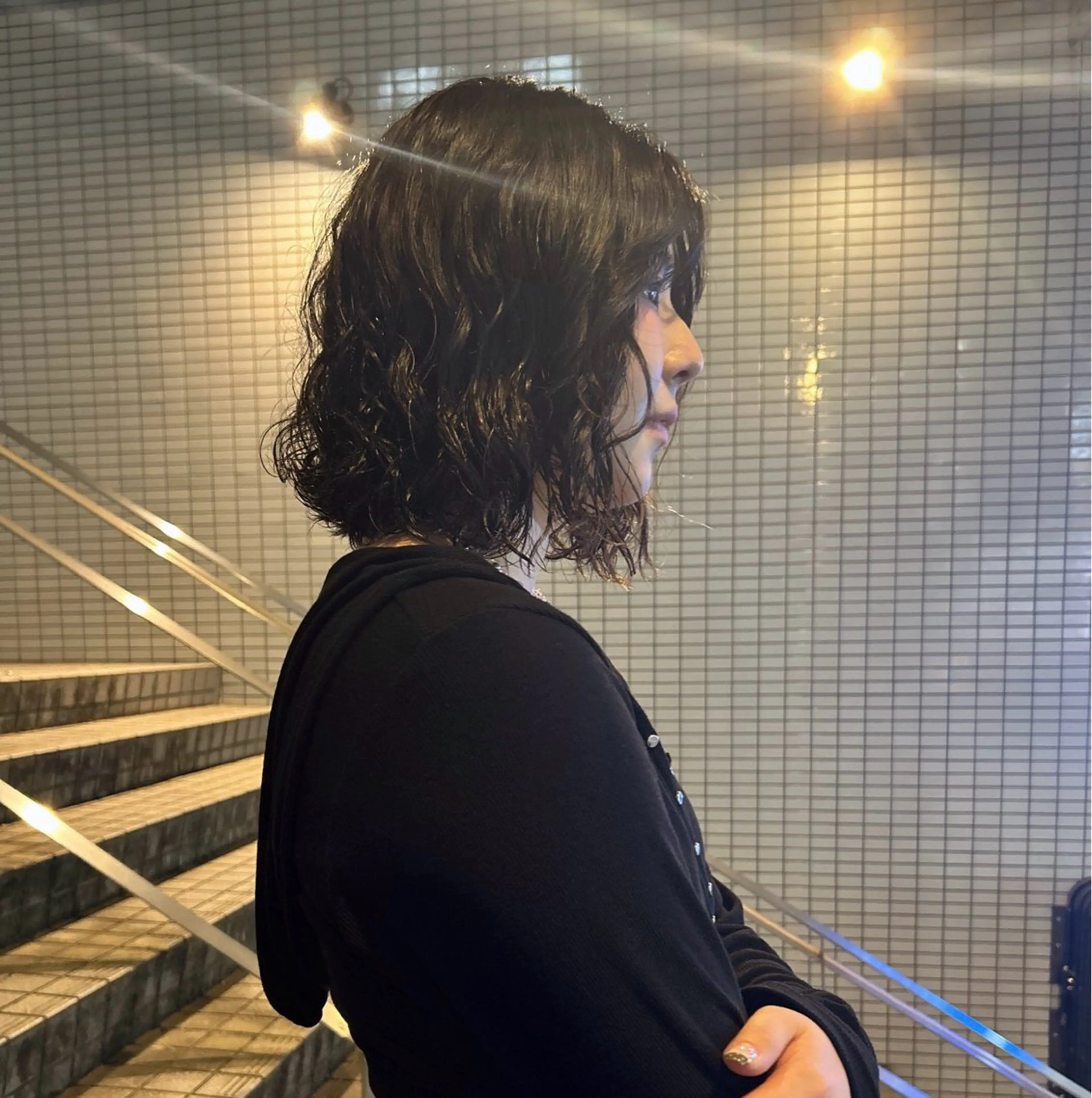 ミディアム パーマ ミディアムパーマ ボブ 米谷 優吉のヘアスタイル