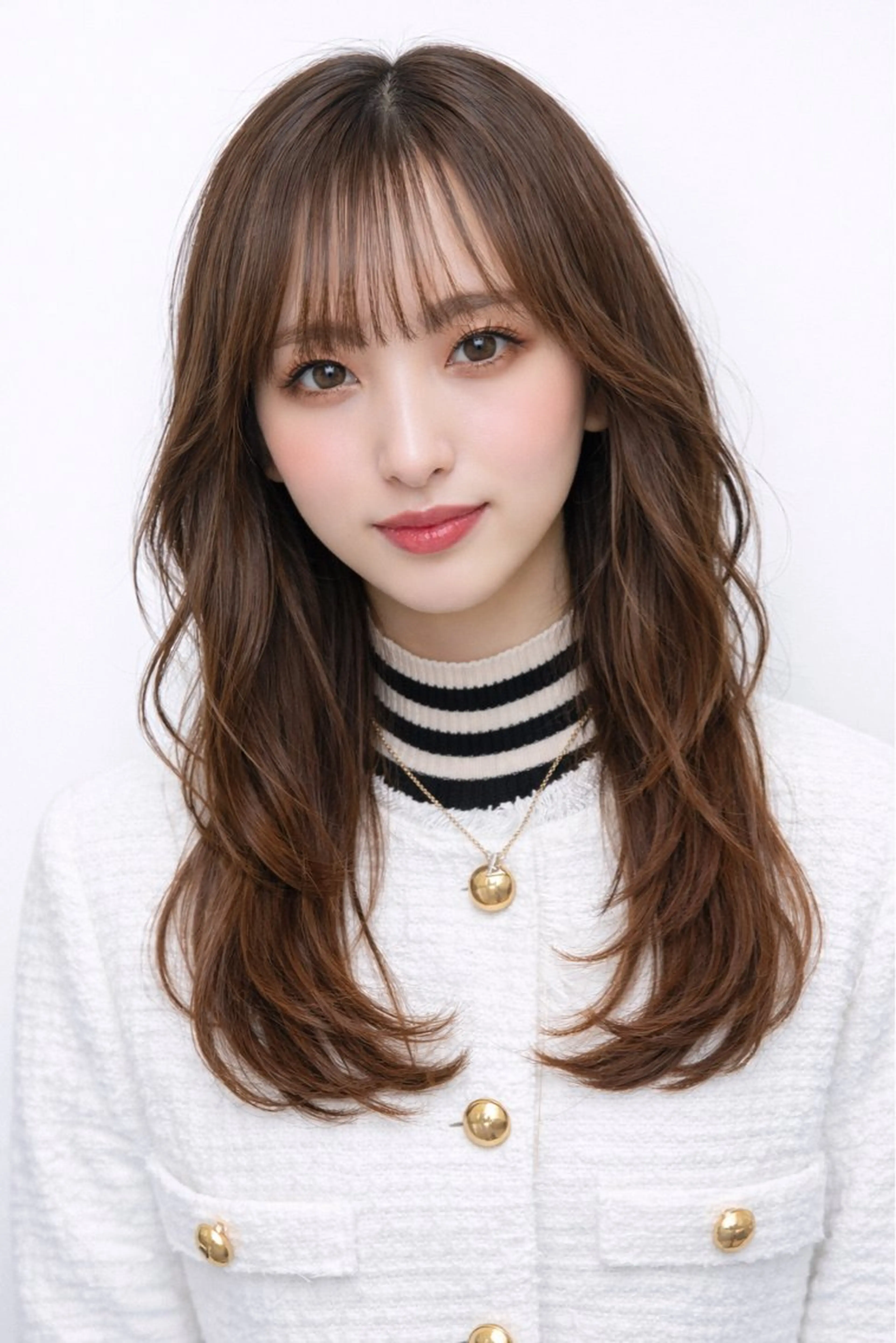 ミディアム 顔周りカット レイヤーカット カット ヘアカラー トリートメント ヘアセット LAS 代表 ナガカワ コウヘイのヘアスタイル