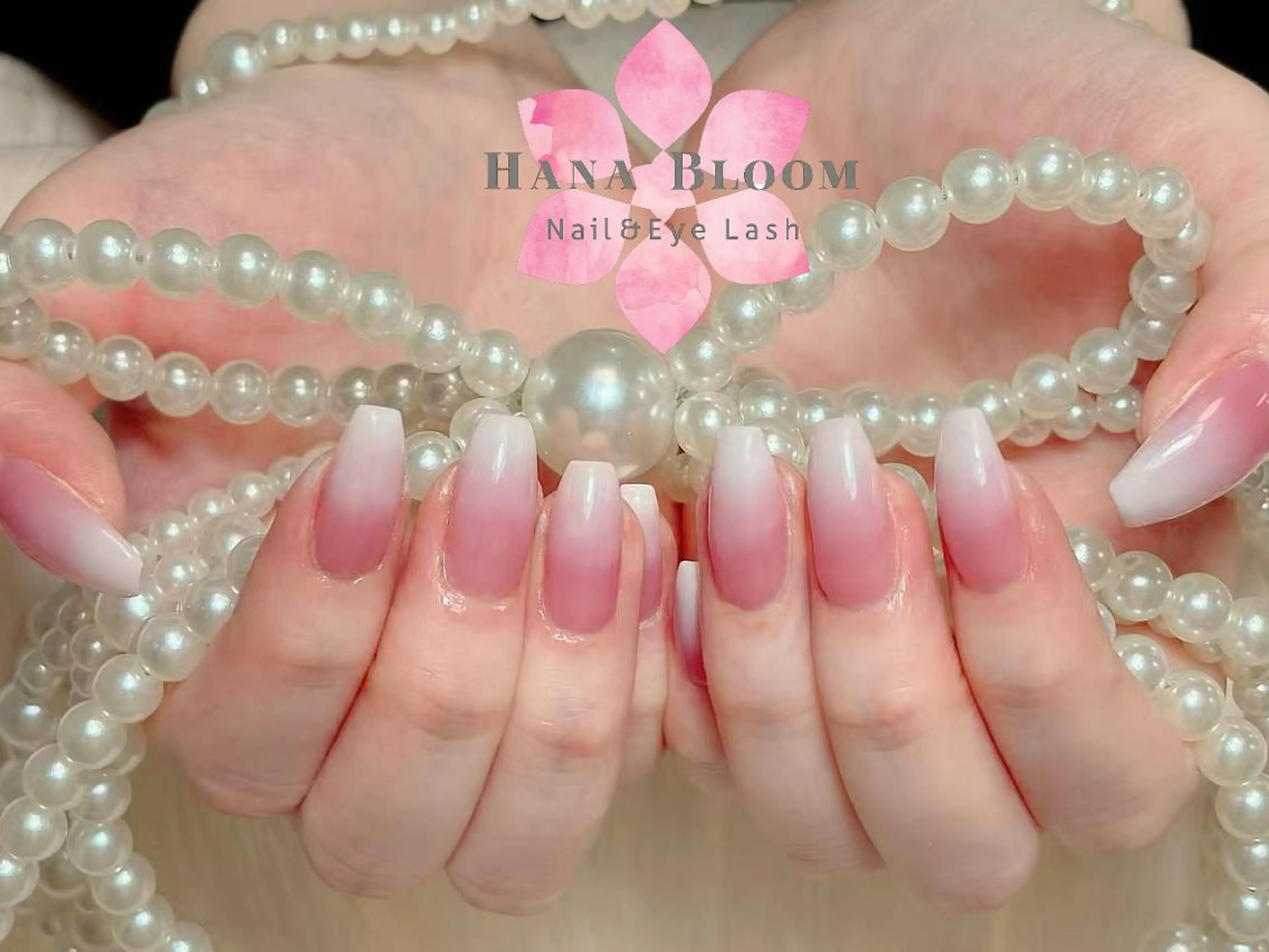 ネイル 長さ出し フレンチネイル ジェルネイル ガラスフレンチ 韓国ネイル Hana Bloom Nail💛Rinaのネイルデザイン