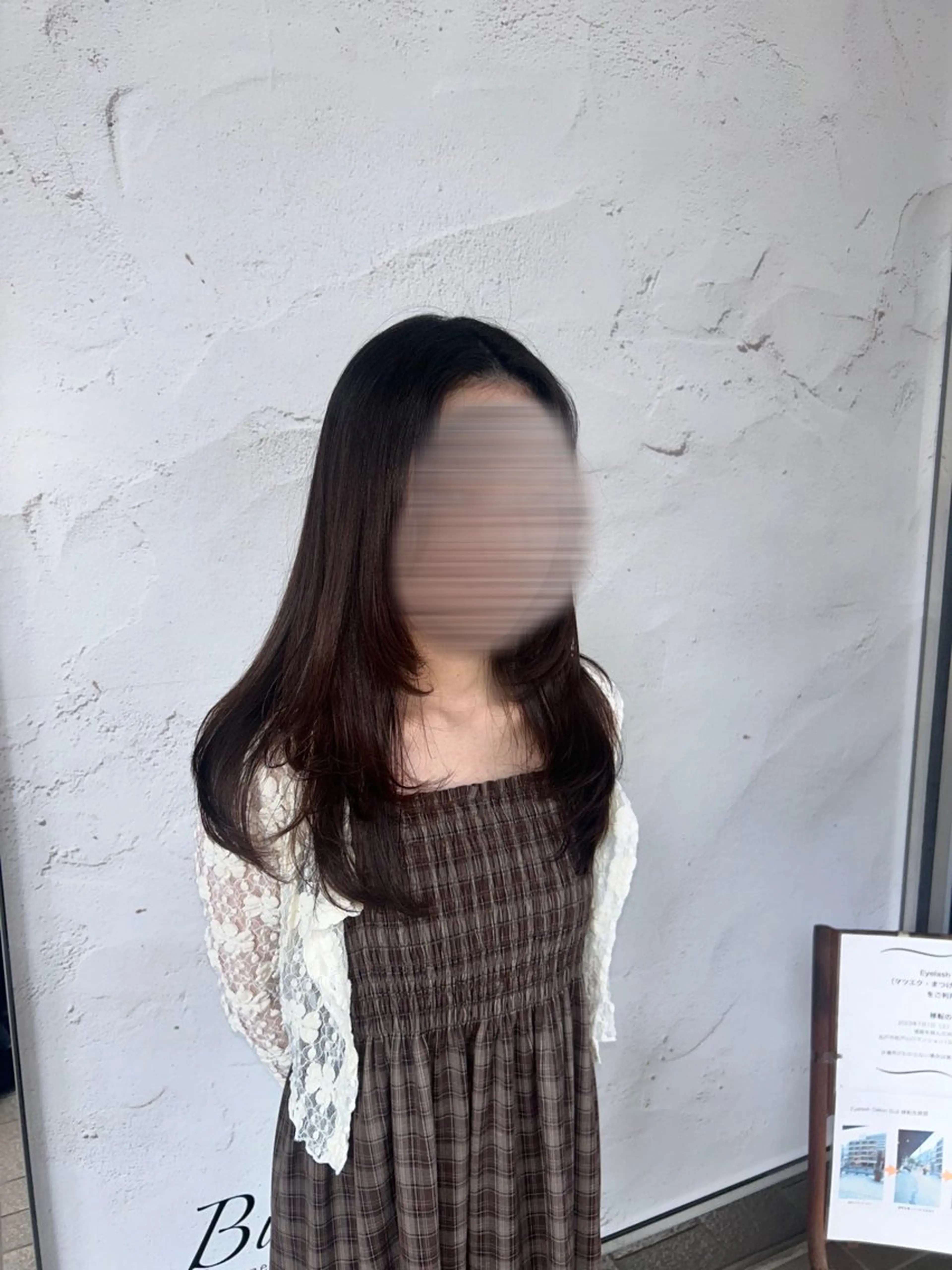 ミディアム カラー ブラウンカラー チョコレートブラウン ヘアカラー 小池 かなこのヘアスタイル