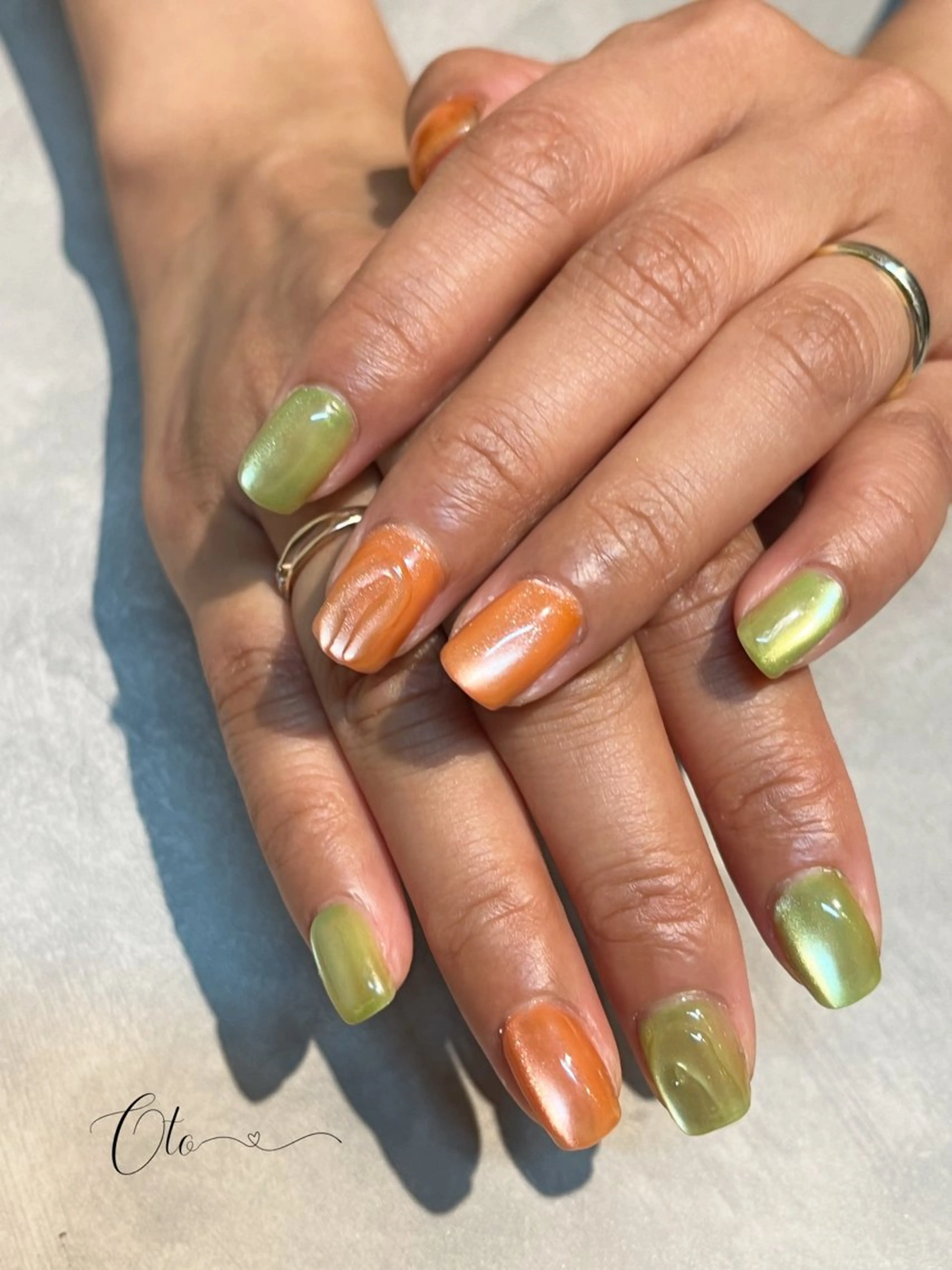 ネイル マグネットネイル マグネットワンカラー ワンカラーネイル ハンドネイル Oto_ megのネイルデザイン