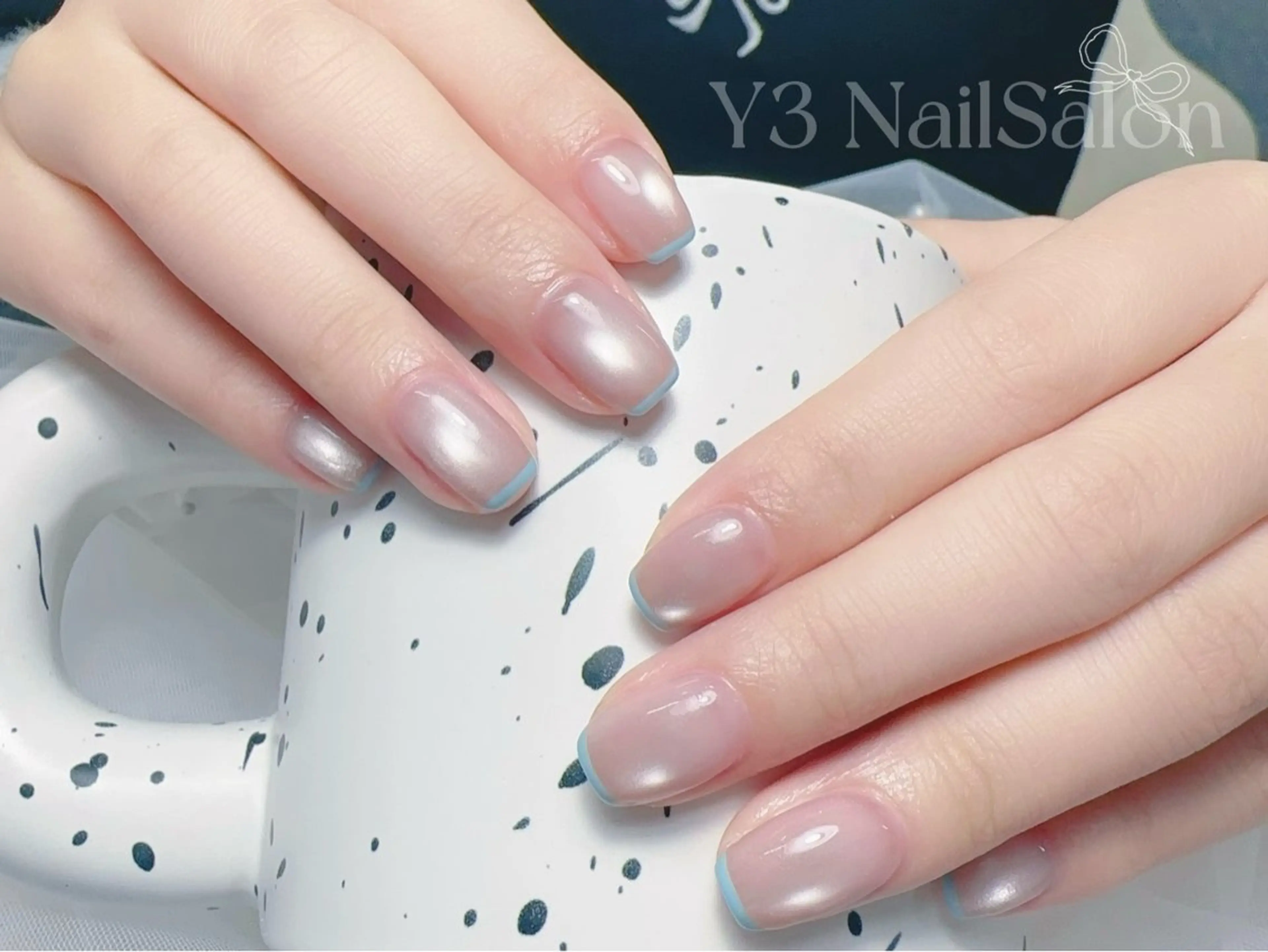 ネイル フレンチネイル マグネットネイル マグネットフレンチ ハンドネイル Y3 NailSalonのネイルデザイン