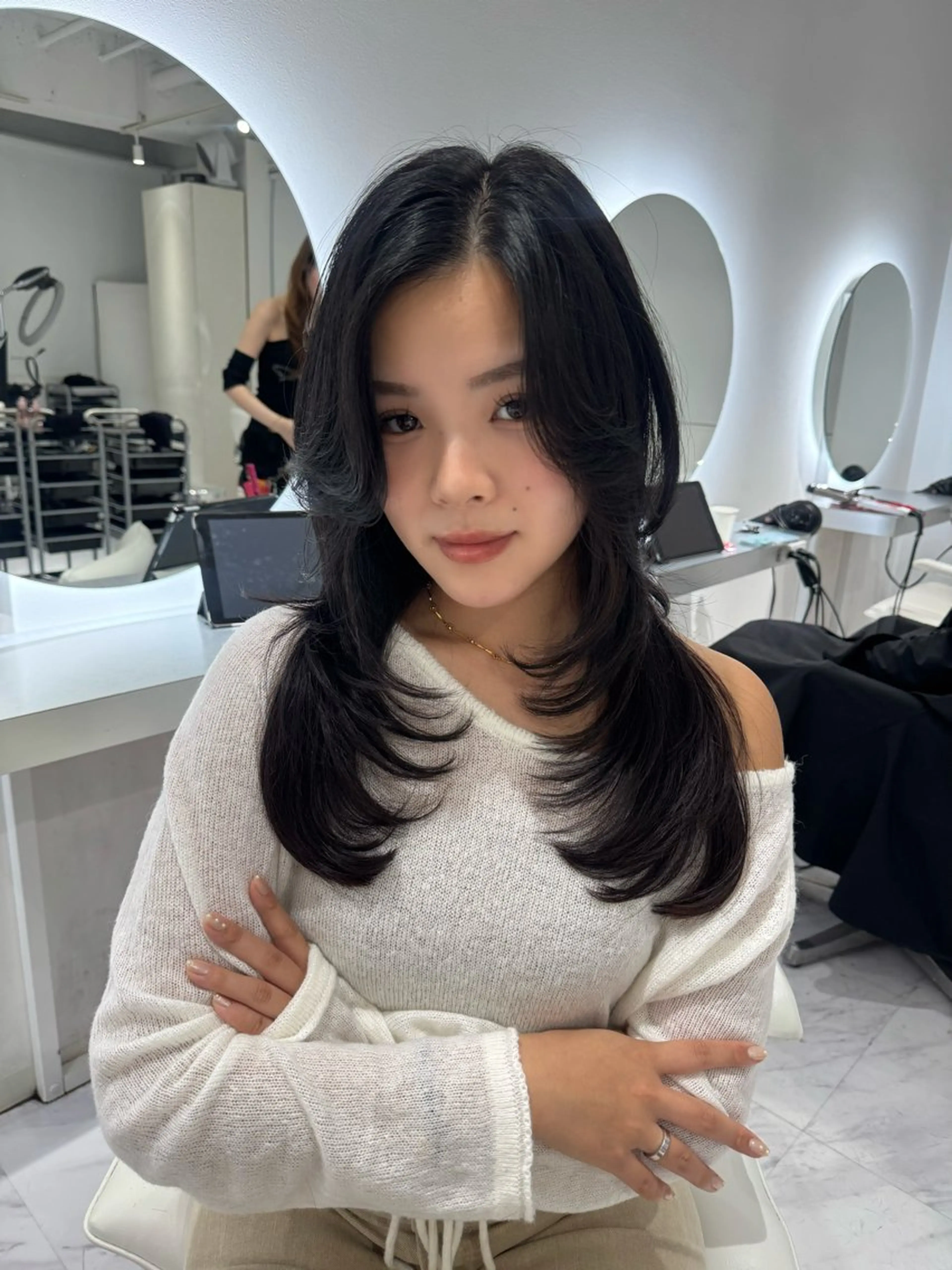 セミロング ヘアカラー rina/デザイン カラー/上野のヘアスタイル