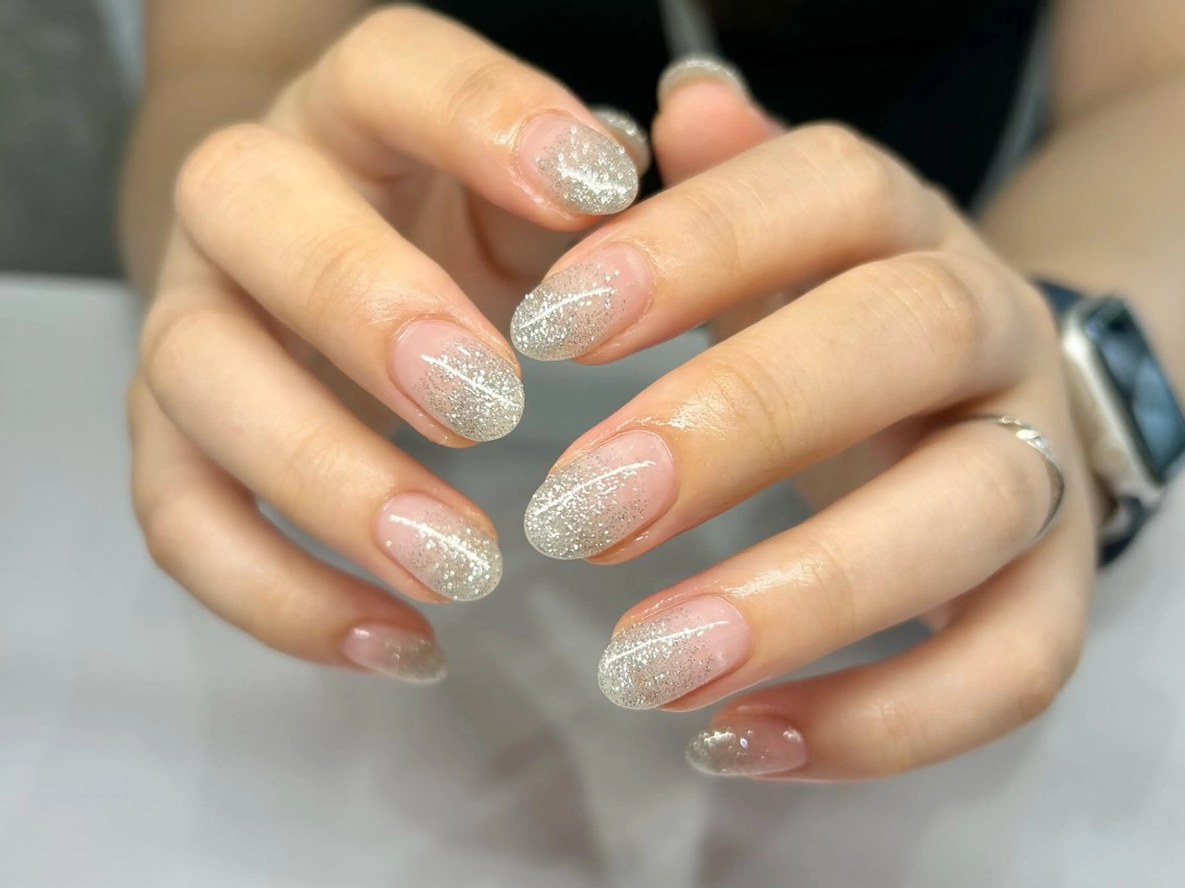 ネイル グラデーション ラメ(グリッター) ラメグラデーション ハンドネイル welina Miyukiのネイルデザイン