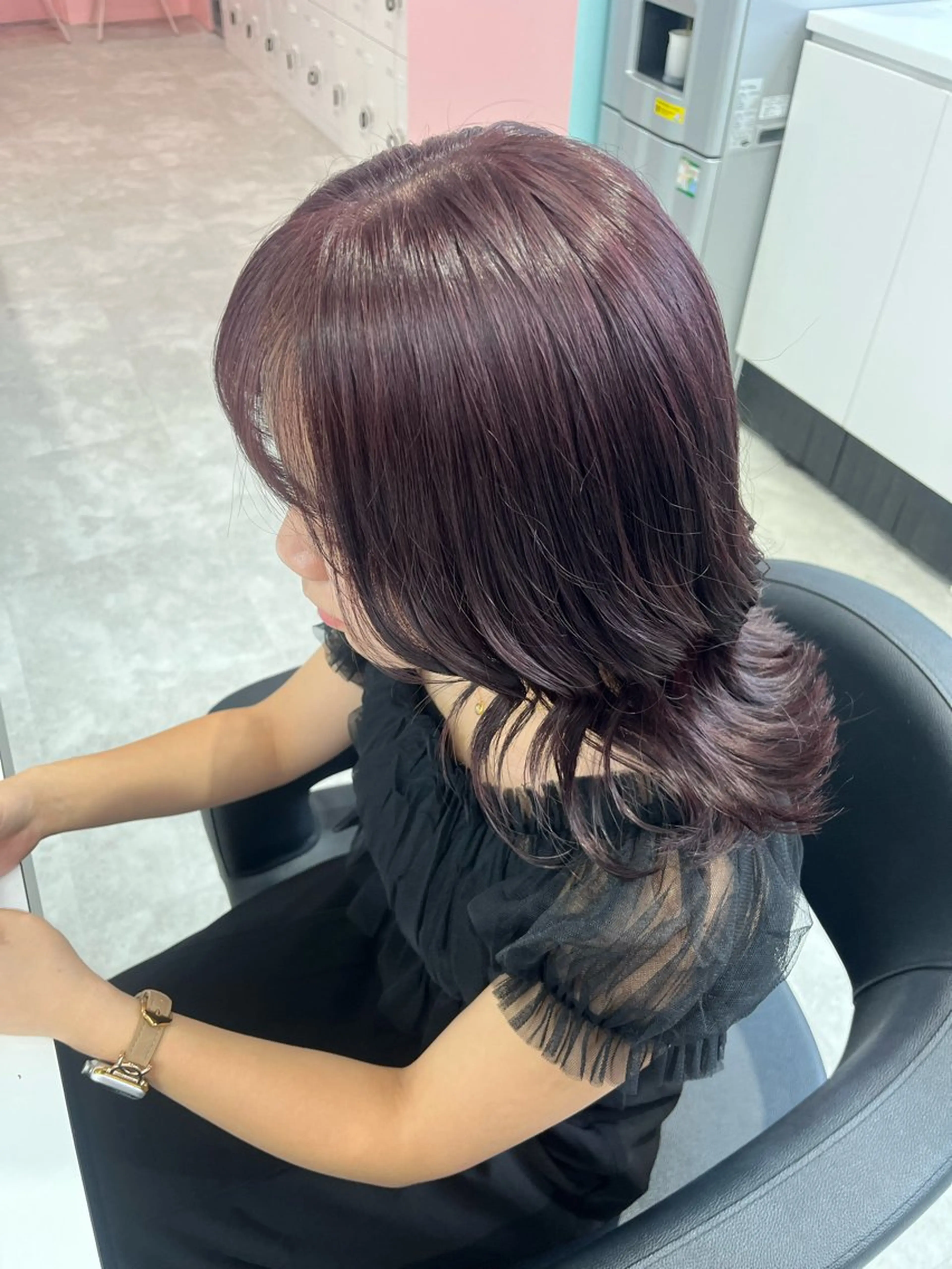 ミディアム カラー みう/仙台/暖色/ 艶髪/顔周りカット/のヘアスタイル