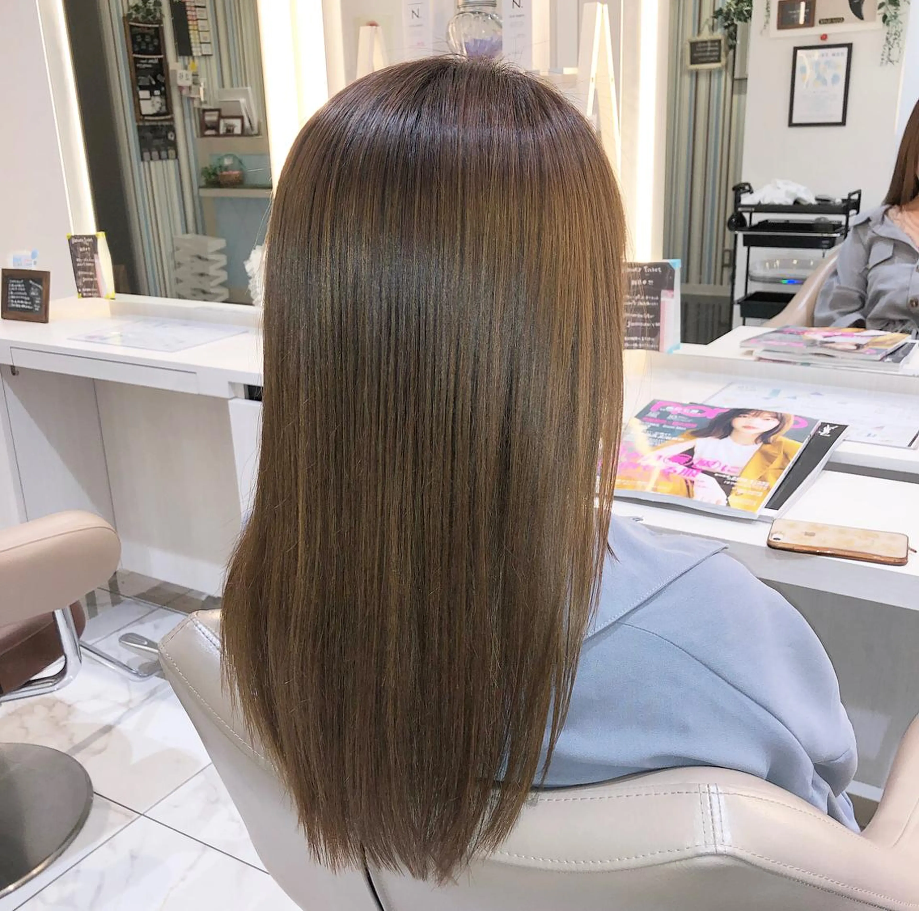 ロング パーマ 縮毛矯正 トリートメント ストレートパーマ 安井　昴 💫ブリーチ縮毛矯正のヘアスタイル