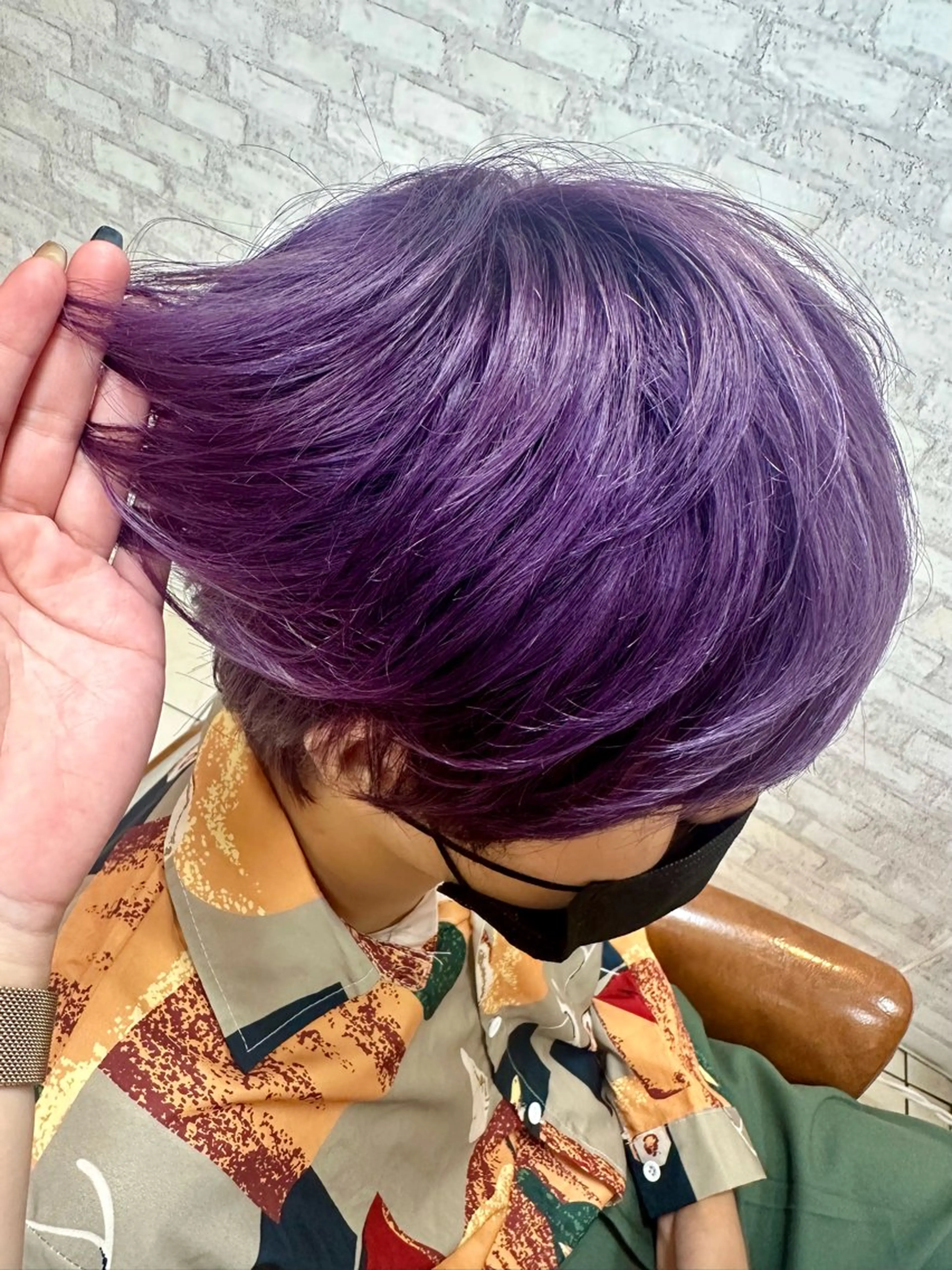 ショート カラー メンズ バイオレットカラー 髪質改善/ブラック ヘア/リンのヘアスタイル