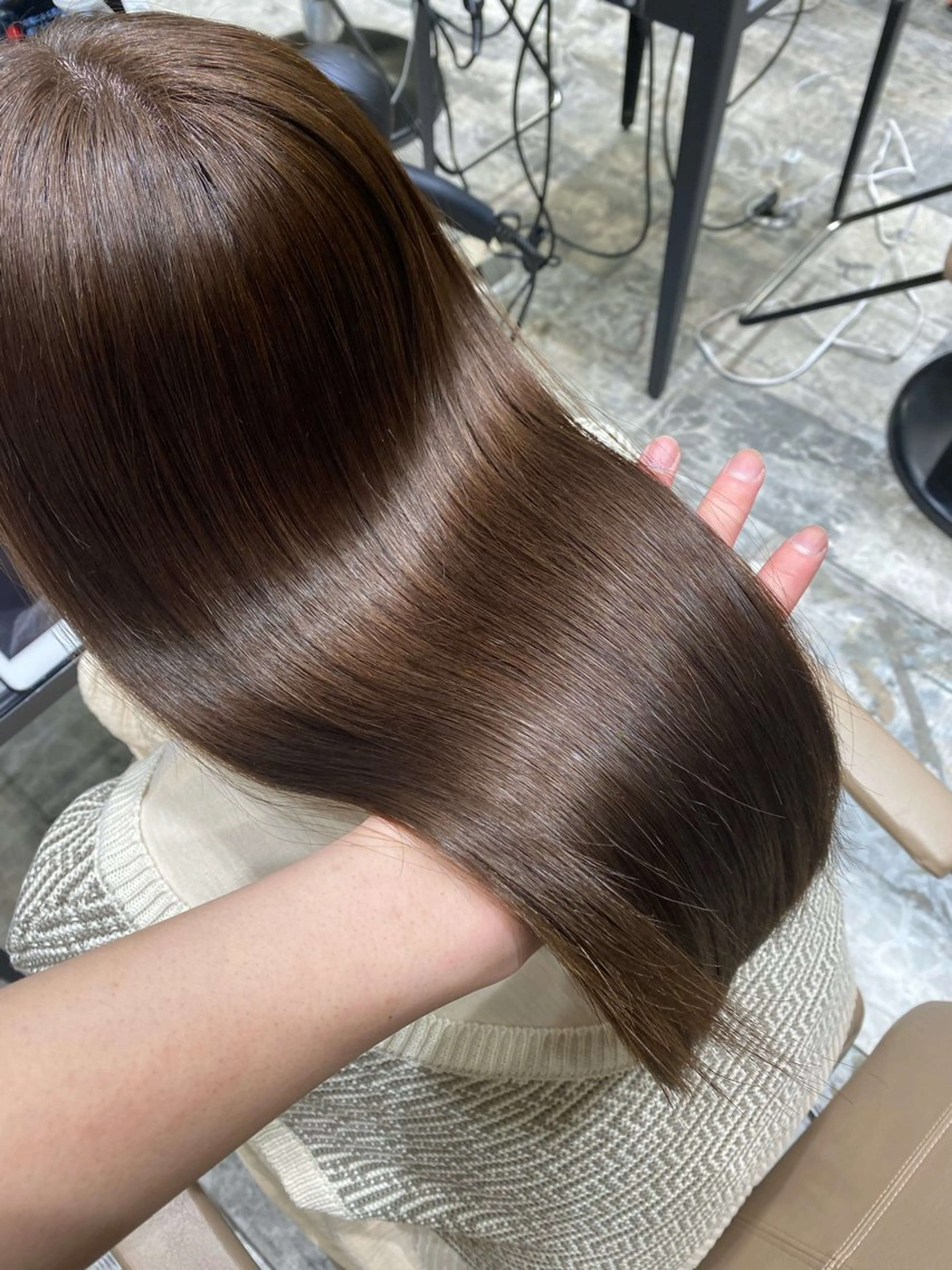 ロング ヘアカラー トリートメント 新宿/レイヤー 顔周りカット溝手優太のヘアスタイル