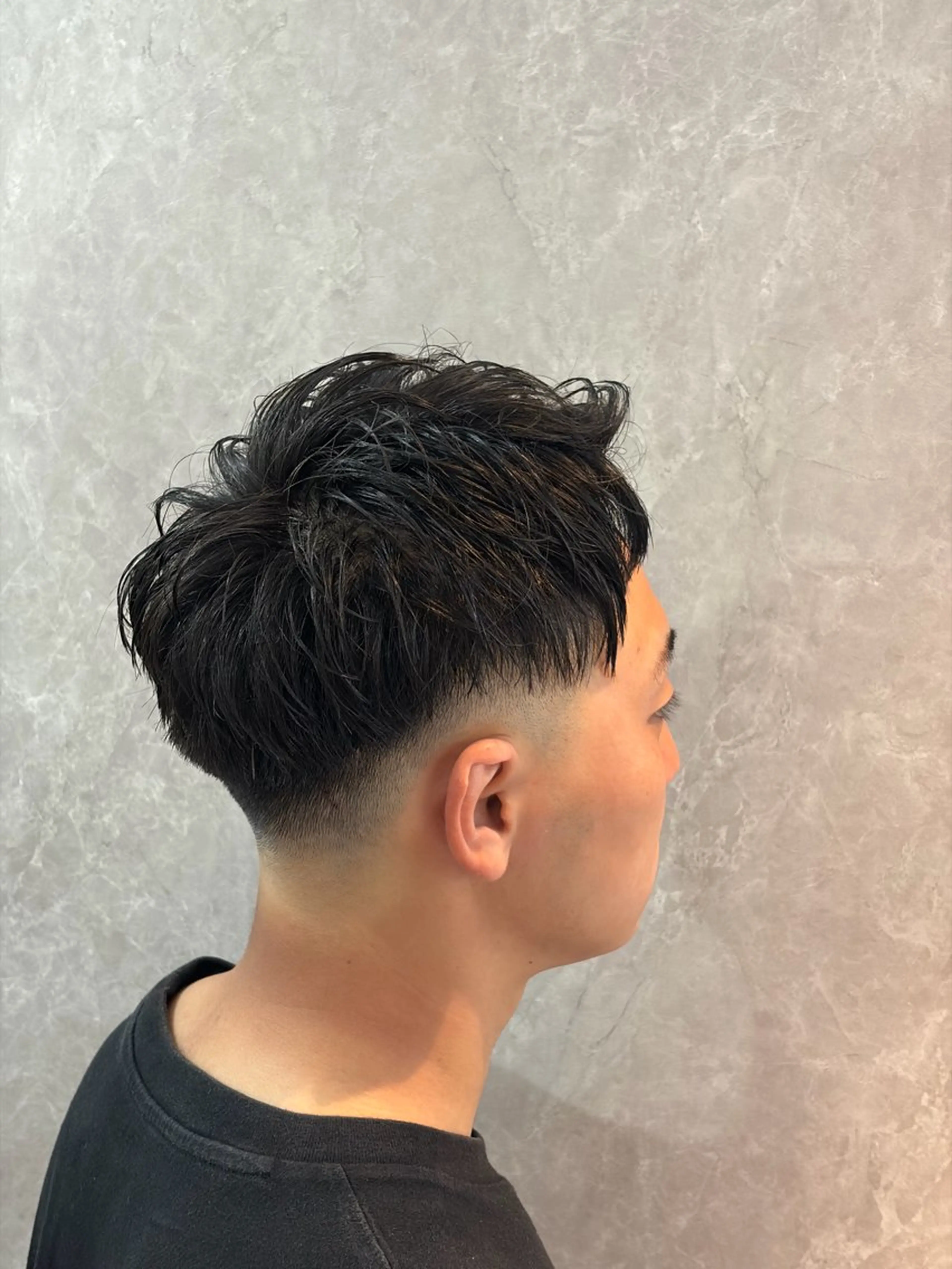 ショート メンズ アップバング フェードカット 高橋 怜玖／仙台／長町のヘアスタイル