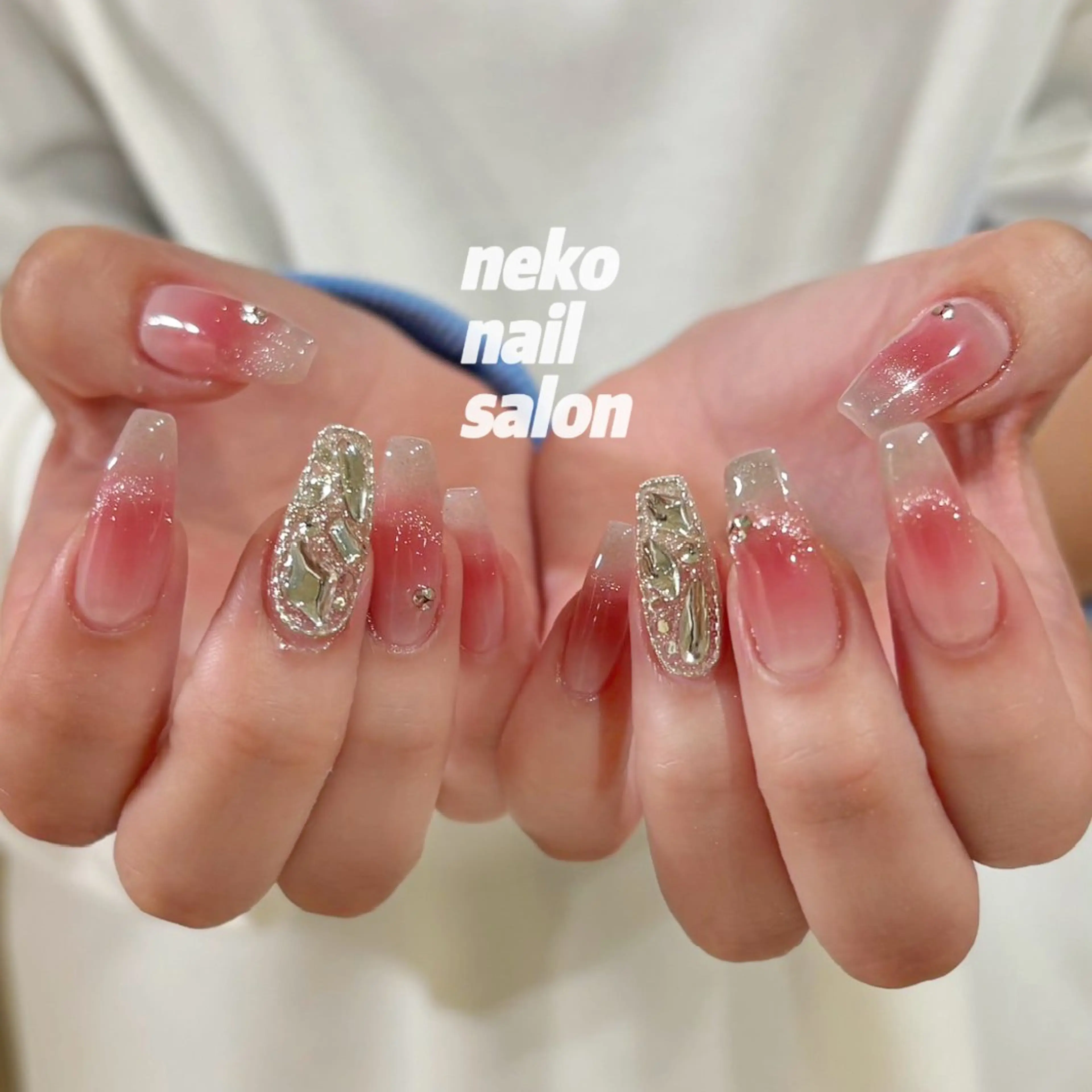 ネイル チークネイル ガーリー ハンドネイル neko nailのネイルデザイン