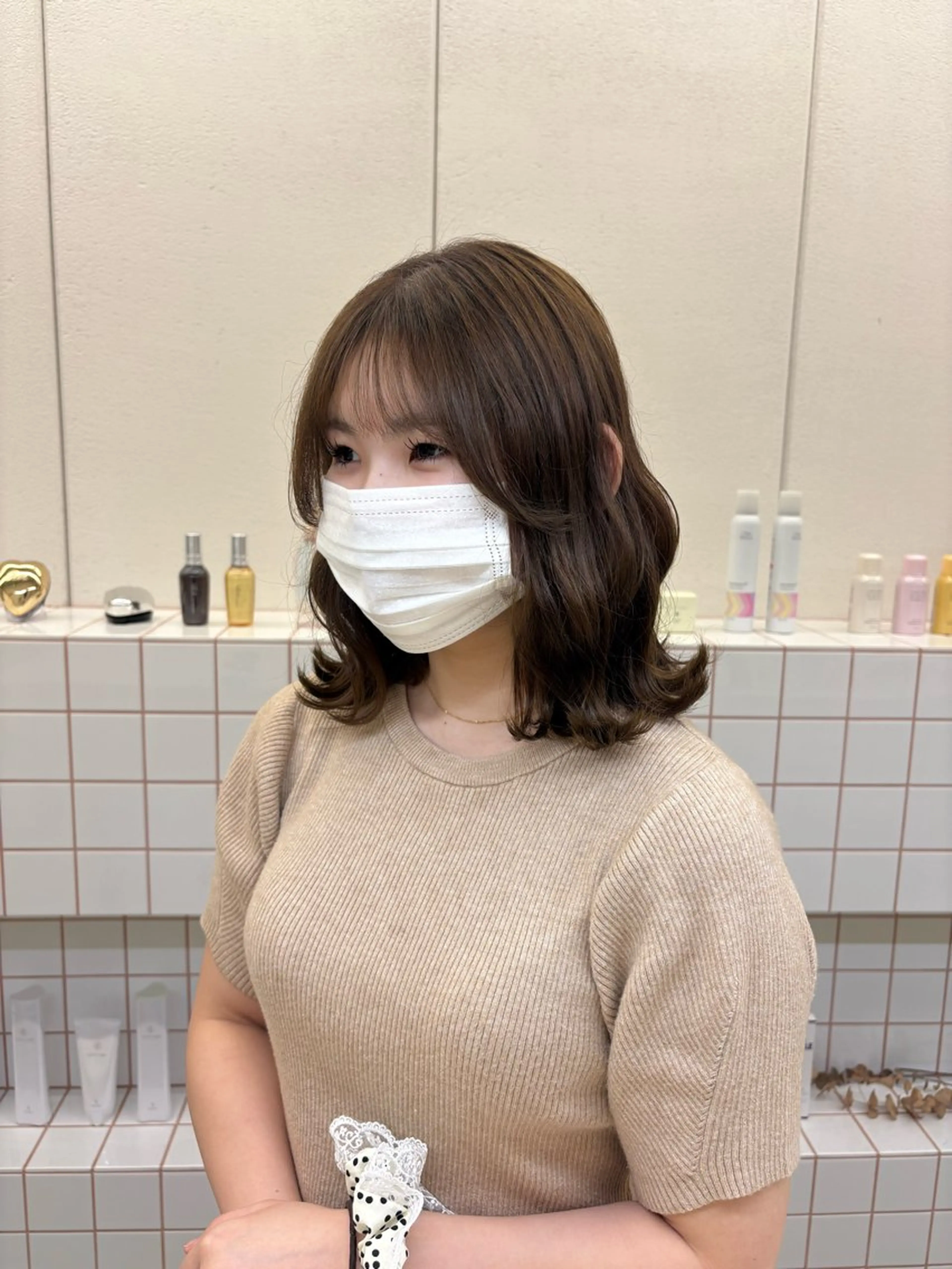 ミディアム カラー ブラウンカラー 透明感カラー NIKO/名古屋/ 髪質改善/艶髪のヘアスタイル