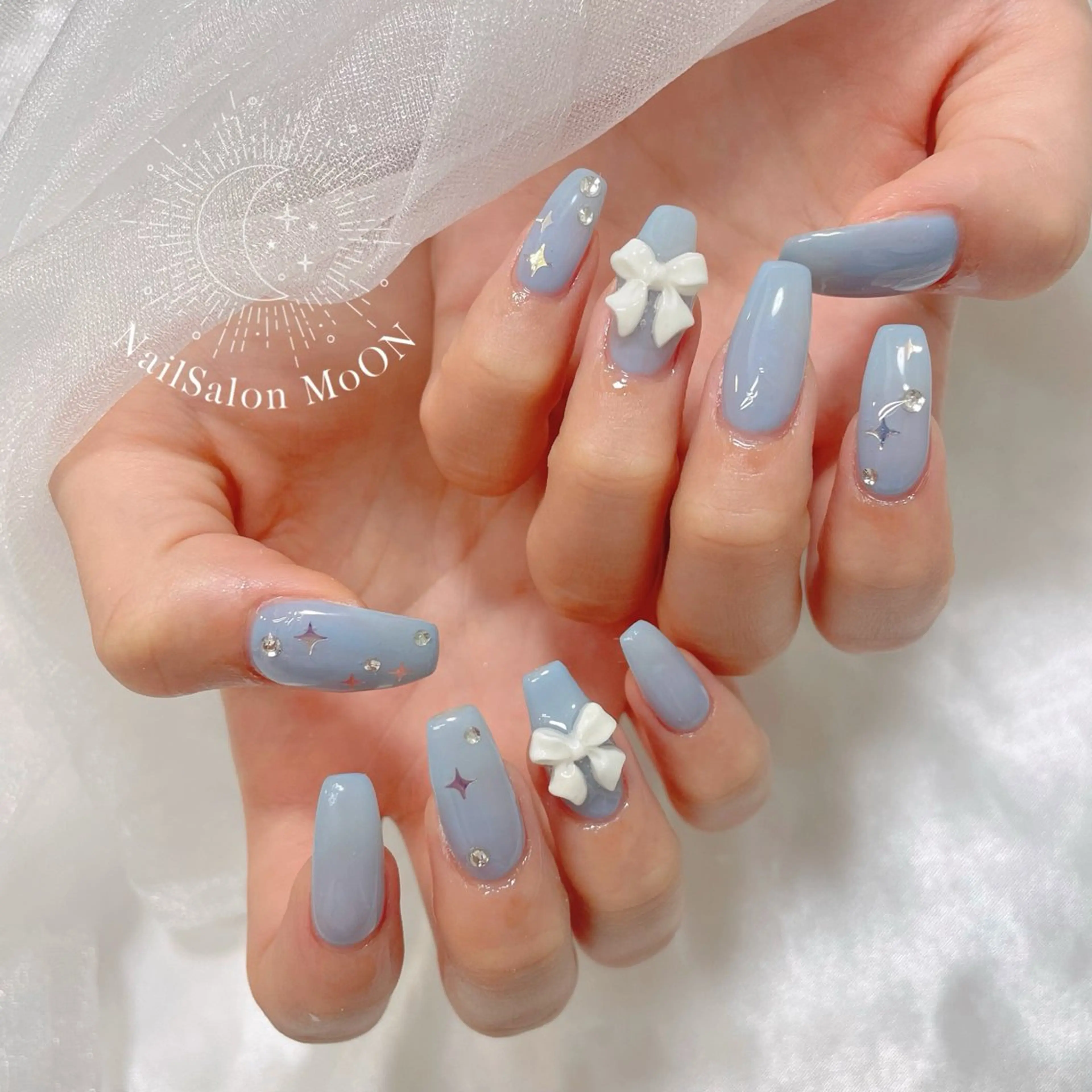 ネイル リボン ハンドネイル ハンドケア MoON...❤︎ MeGuのネイルデザイン