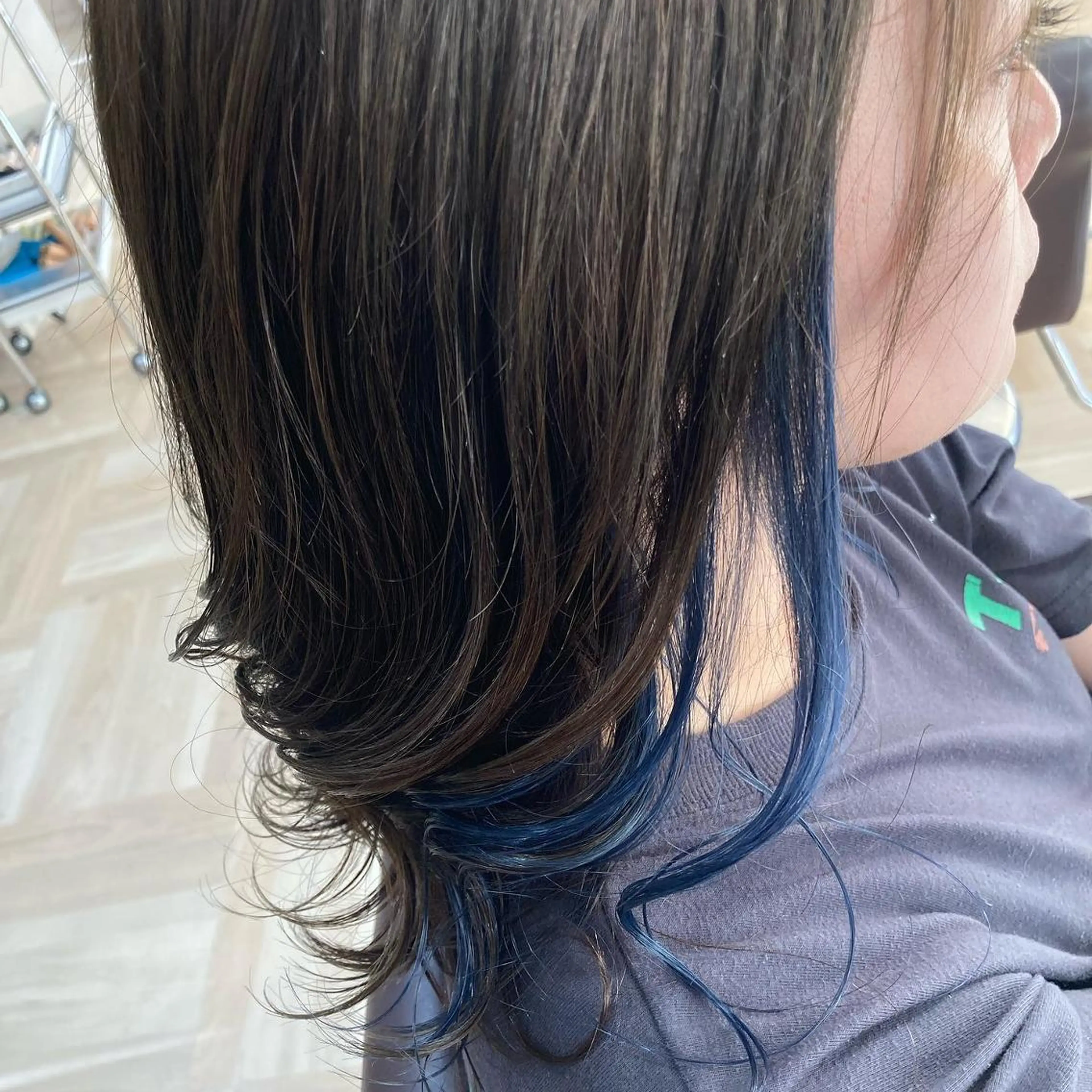 カラー ブリーチ ブルーカラー イヤリングカラー 髪質改善/透明感 カラー/内藤有須加のヘアスタイル